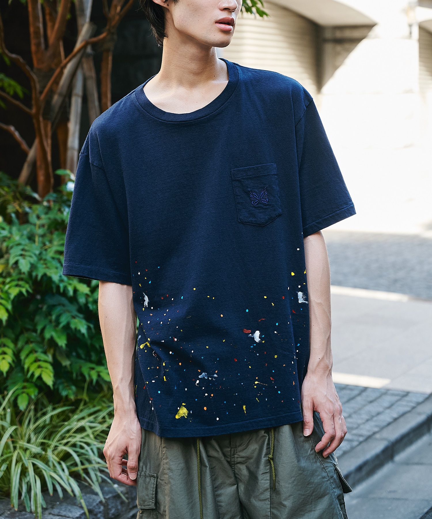 別注 Papillon Emb. Pocket S/S Tee