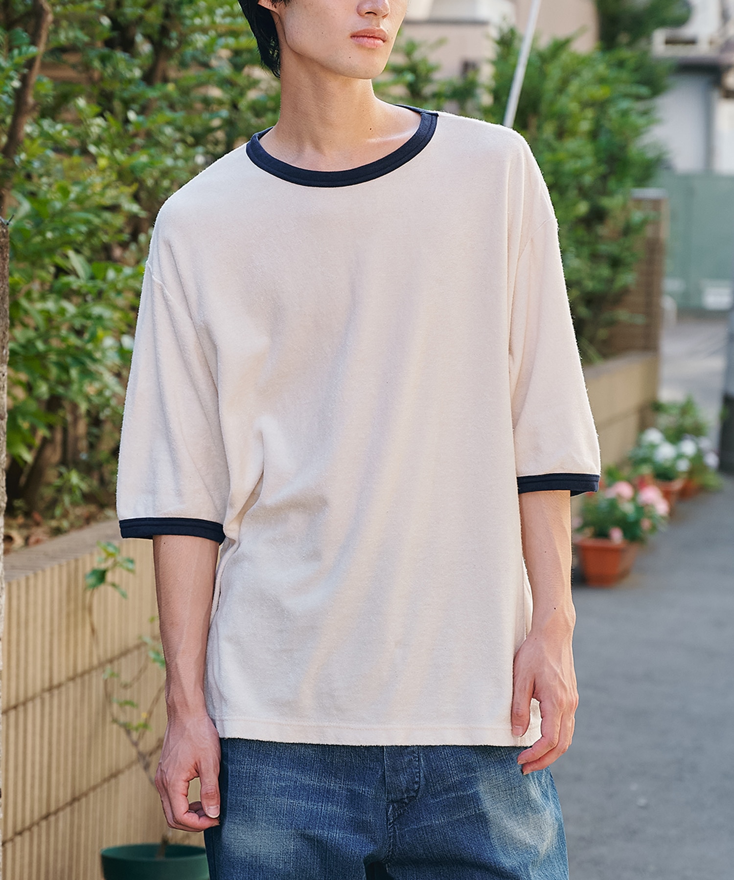 オーガニックコットンパイル / リンガーパイルTEE