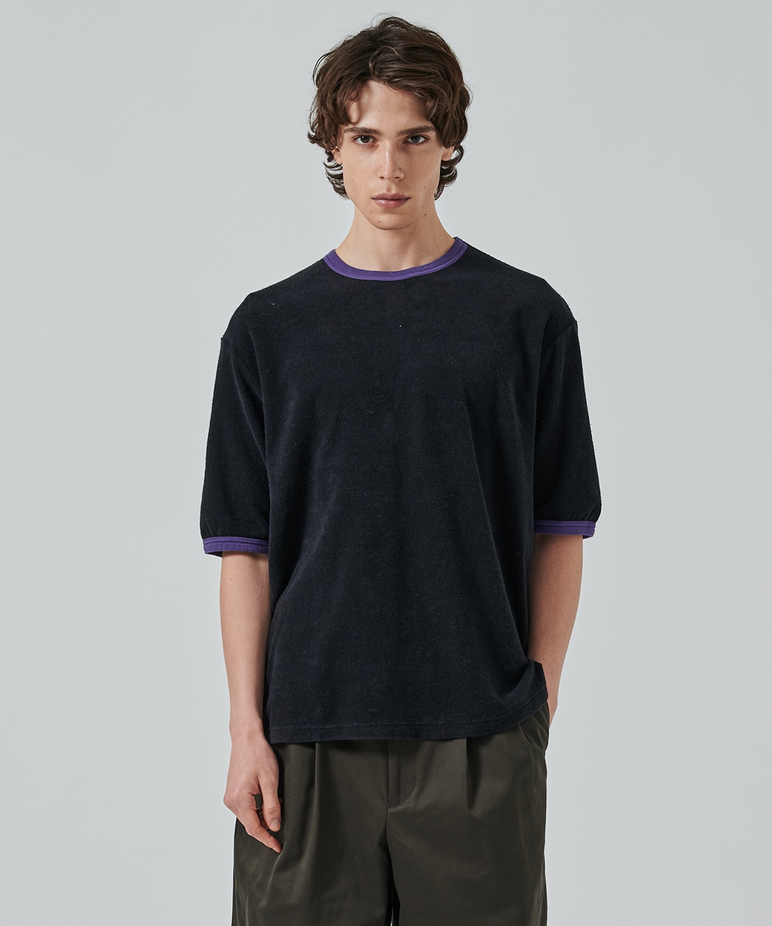 ORGANIC COTTON PILE RINGER PILE TEE