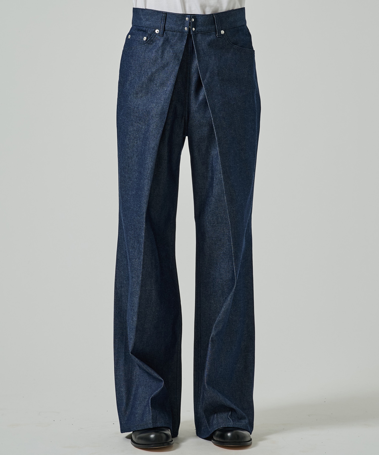 RIGID DENIM WIDE PANTS