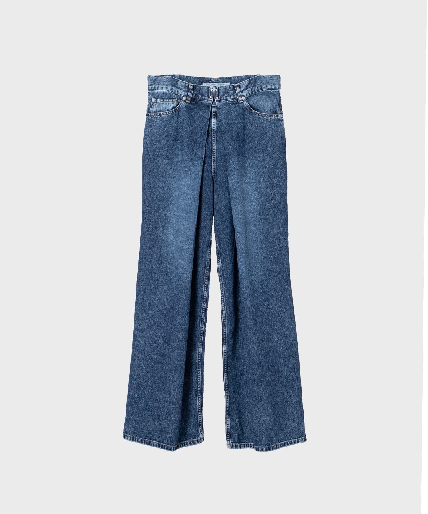 WASHED DENIM WIDE PANTS