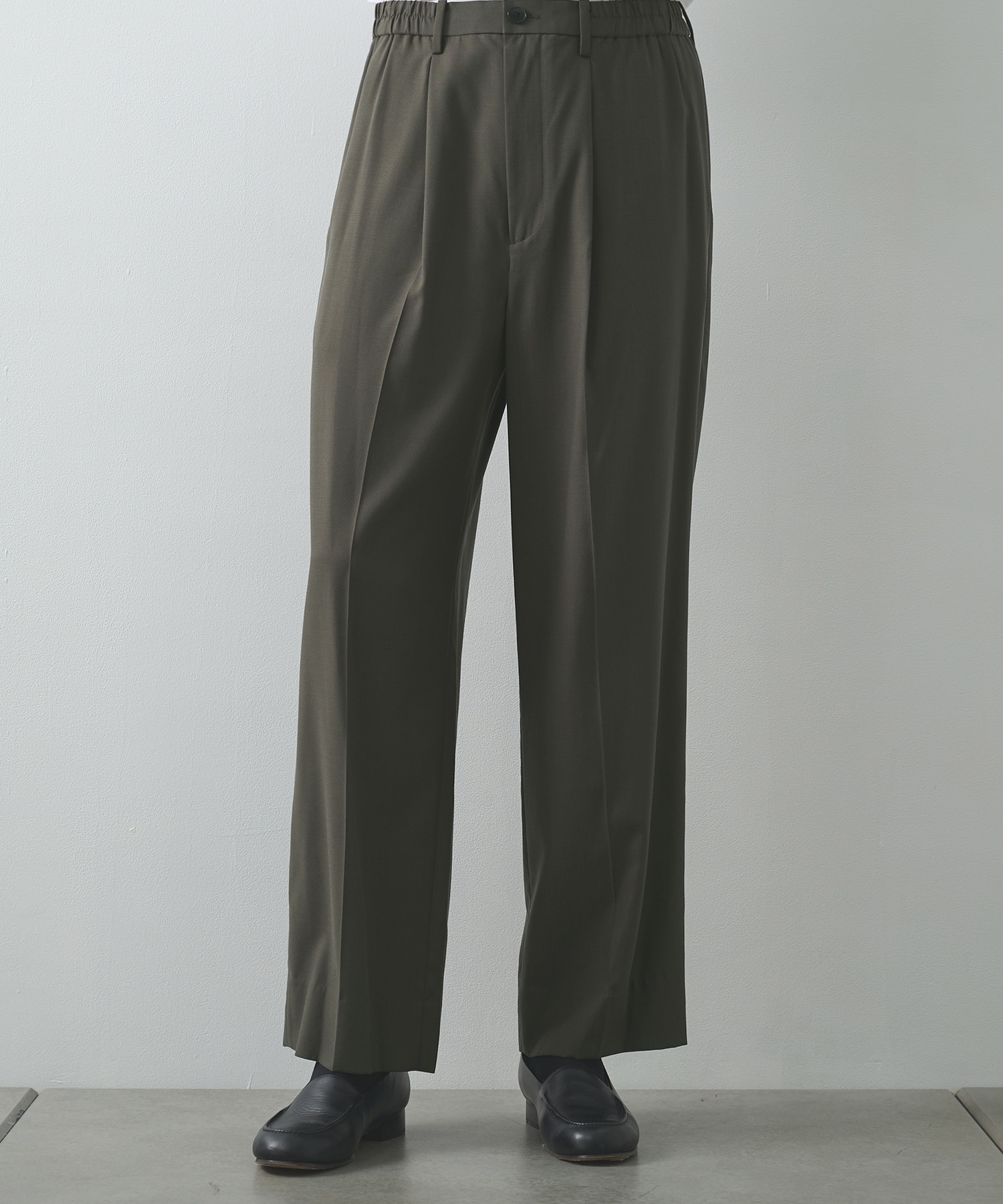 LIGHT WOOL WIDE SLACKS