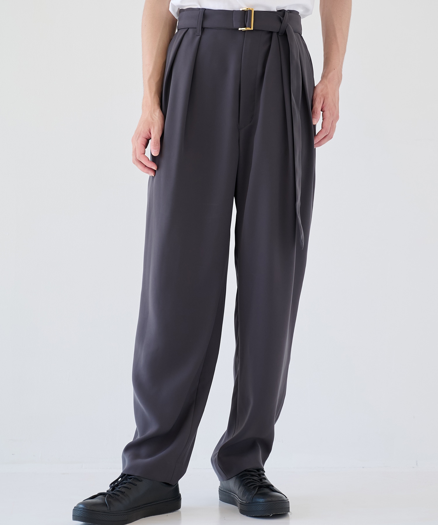 〈別注〉2Tuck Pants with Long Belt for STUDIOUS