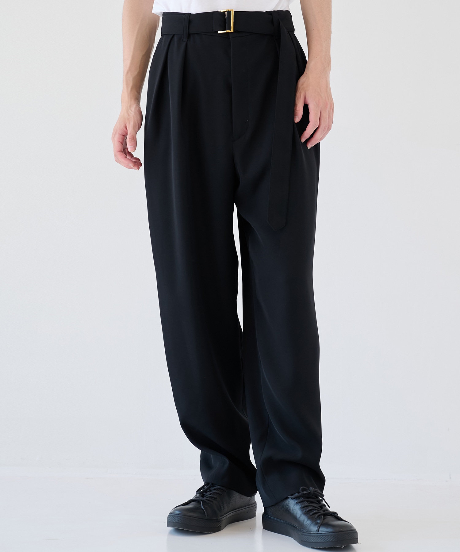 〈別注〉2Tuck Pants with Long Belt for STUDIOUS