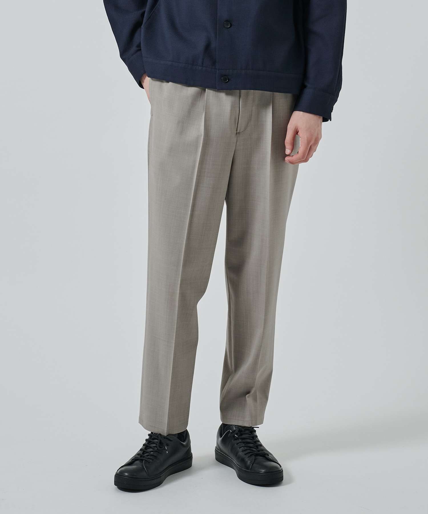 SUMMER WOOL TAPERED SLACKS