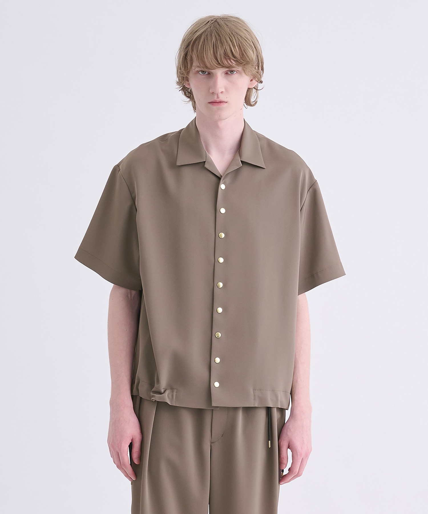 Dry Stretch Twill Drawstring Open Coller Short Sleeve Jaket