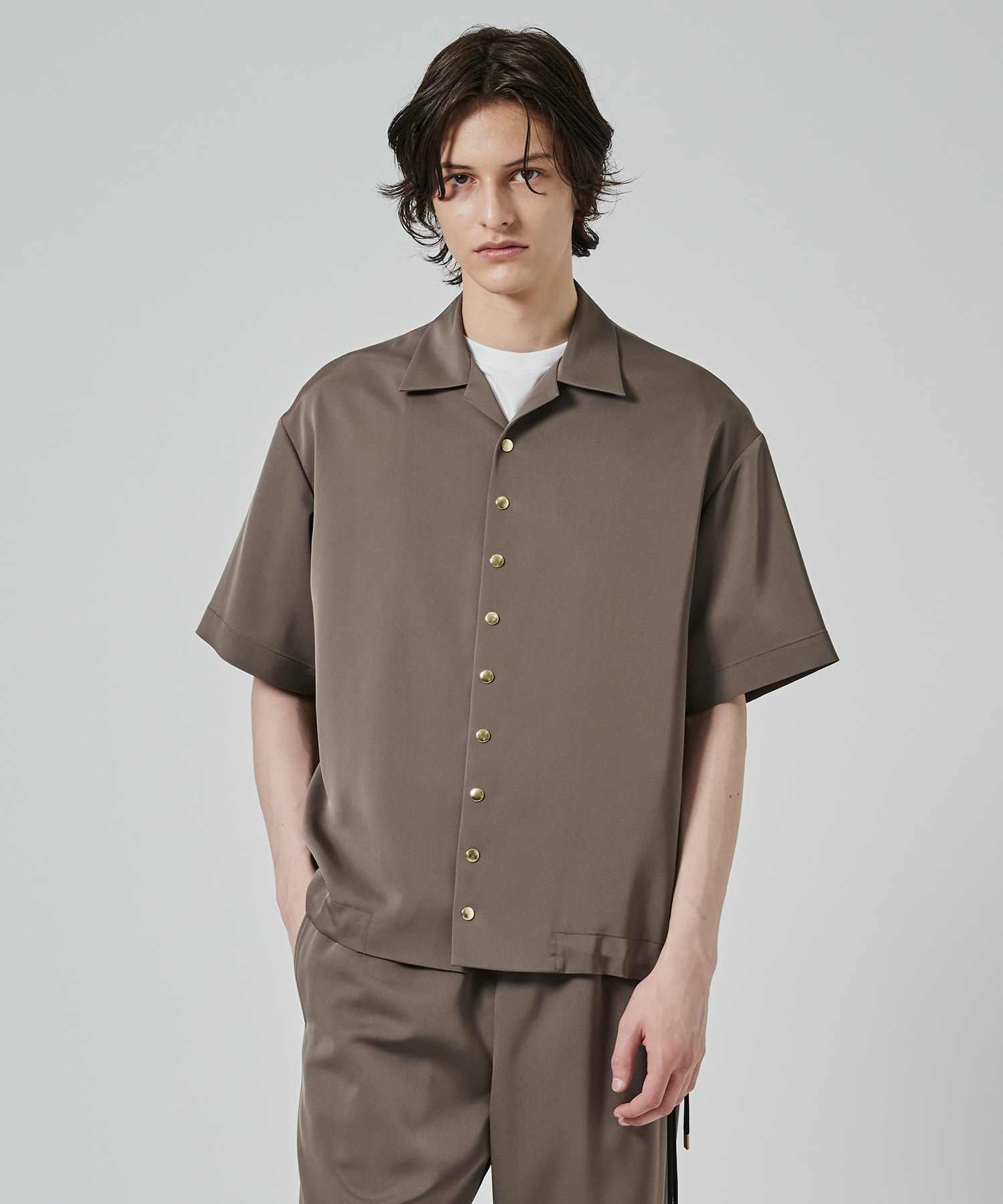 Dry Stretch Twill Drawstring Open Coller Short Sleeve Jaket