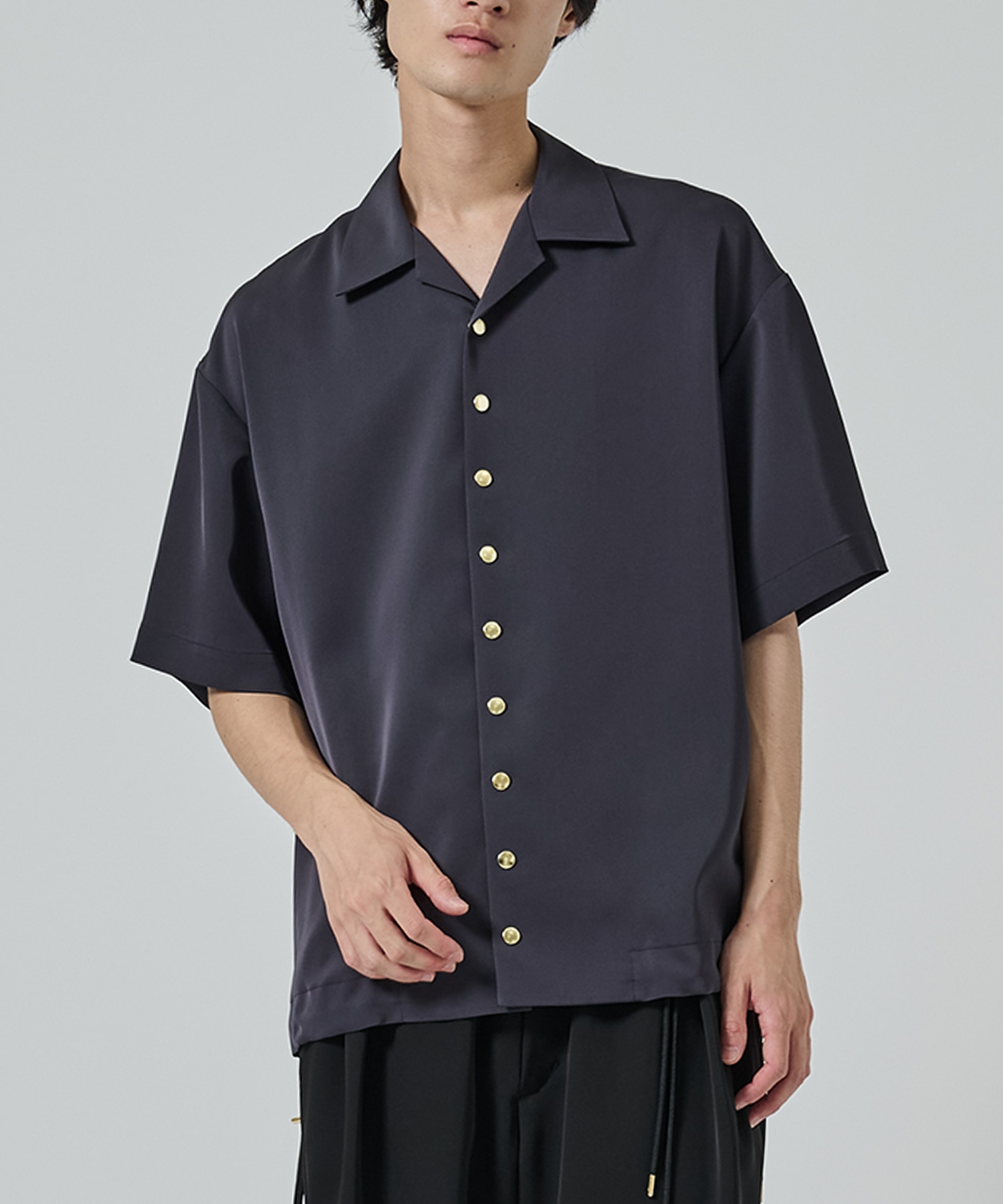 Dry Stretch Twill Drawstring Open Coller Short Sleeve Jaket