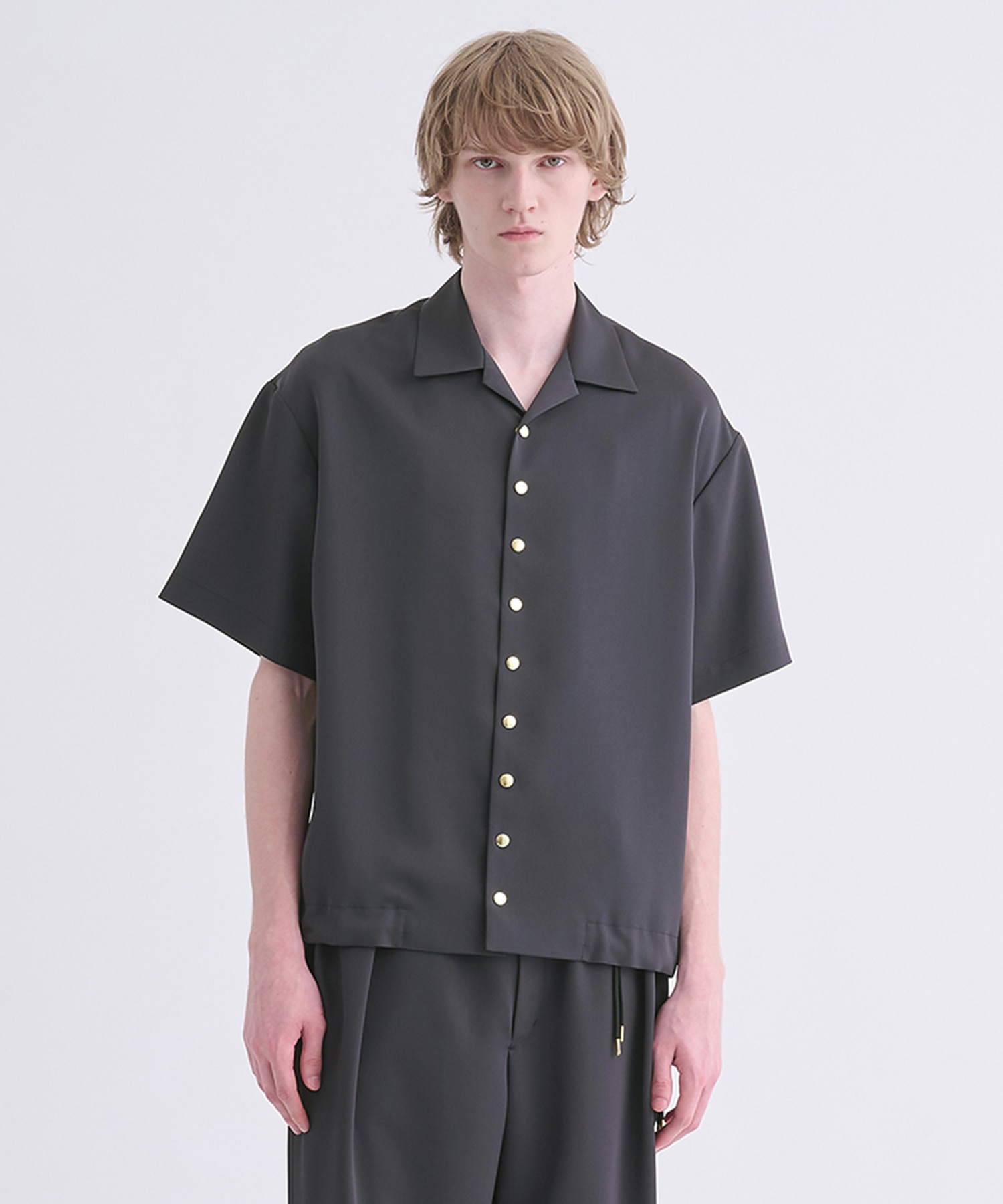 Dry Stretch Twill Drawstring Open Coller Short Sleeve Jaket