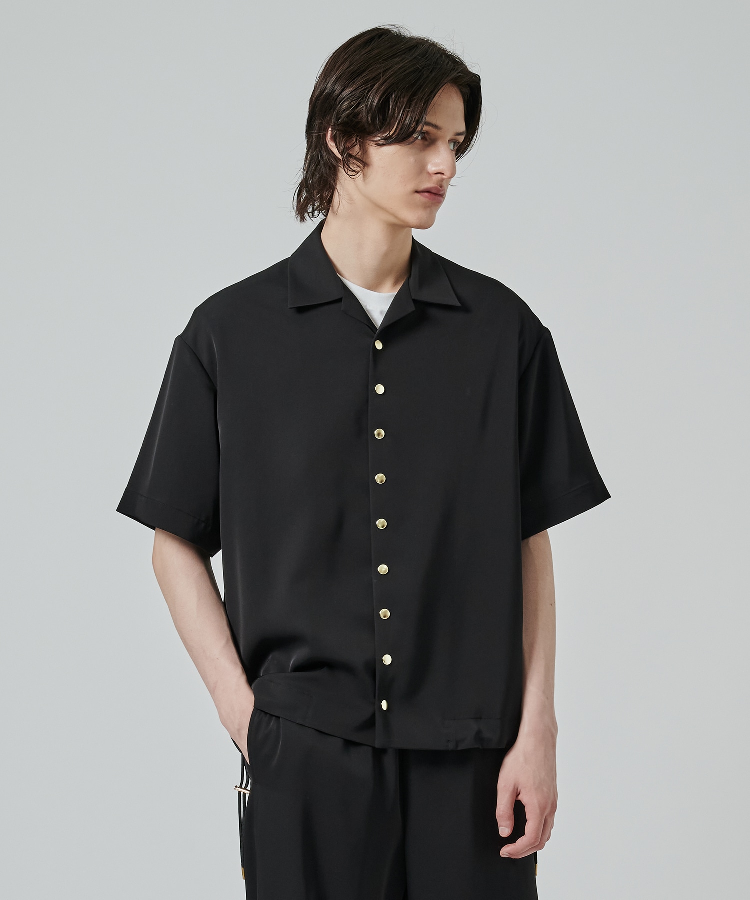 Dry Stretch Twill Drawstring Open Coller Short Sleeve Jaket