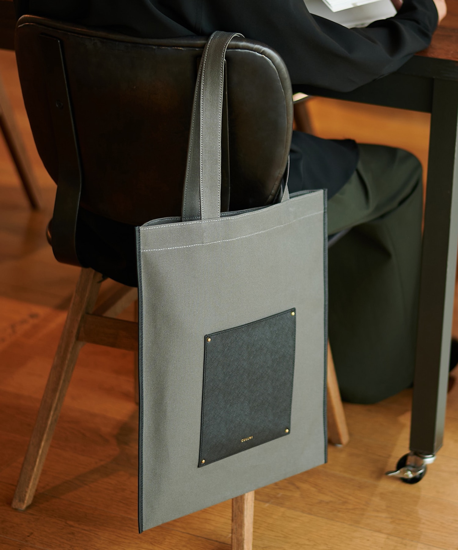 〈別注〉Leather Pocket Canvas Eco Tote