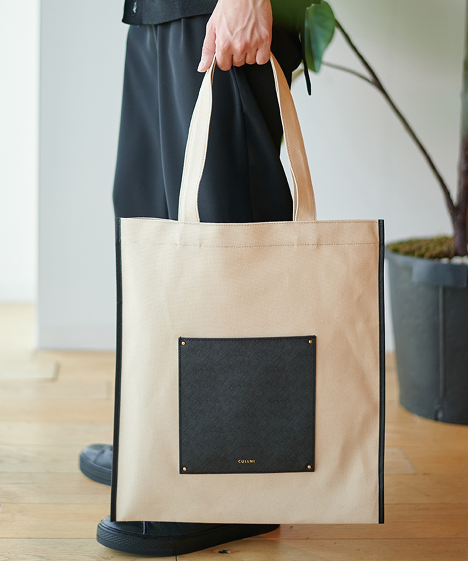 〈別注〉Leather Pocket Canvas Eco Tote