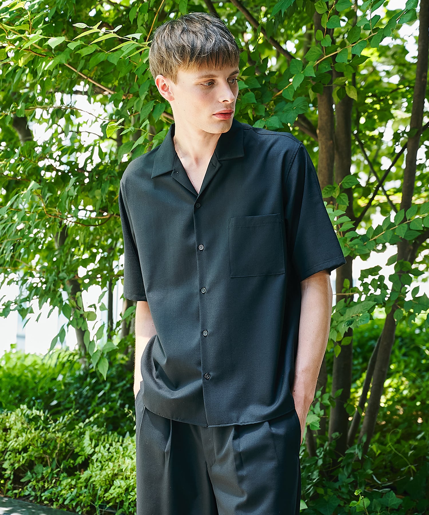 〈別注〉 OPEN COLLAR S/S SHIRT