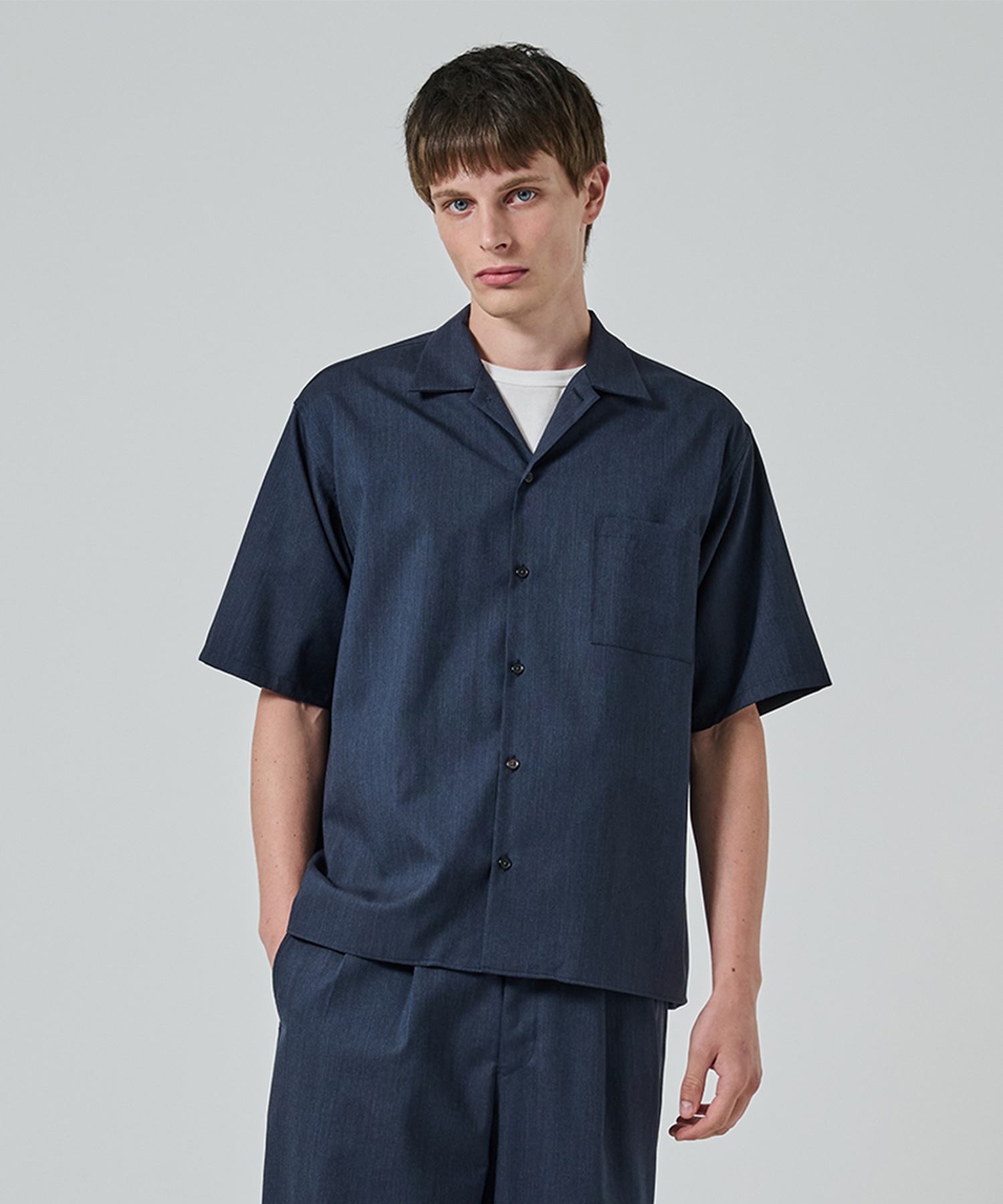 OPEN COLLAR S/S SHIRT