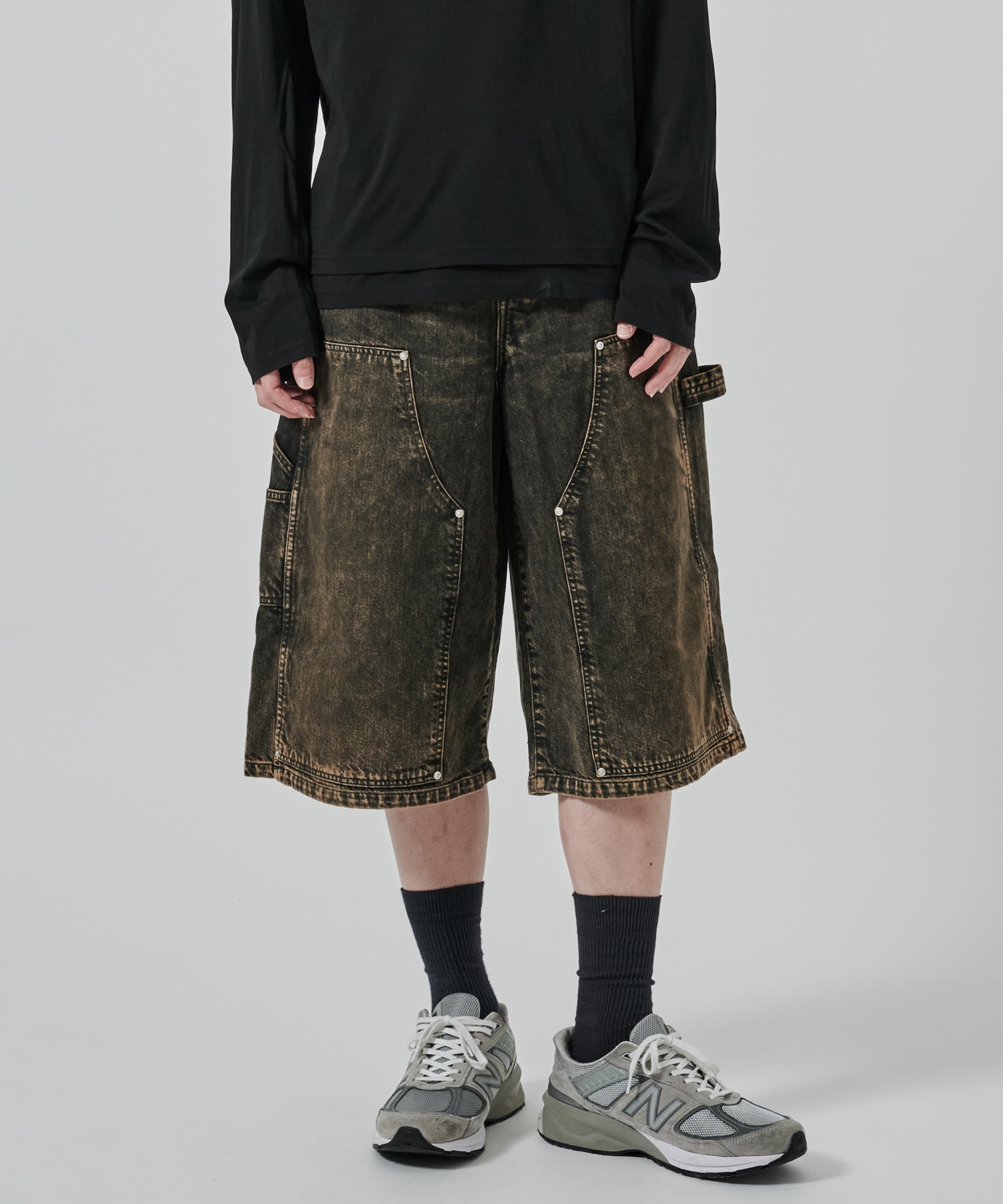 〈別注〉 DOUBLE KNEE DENIM SHORTS
