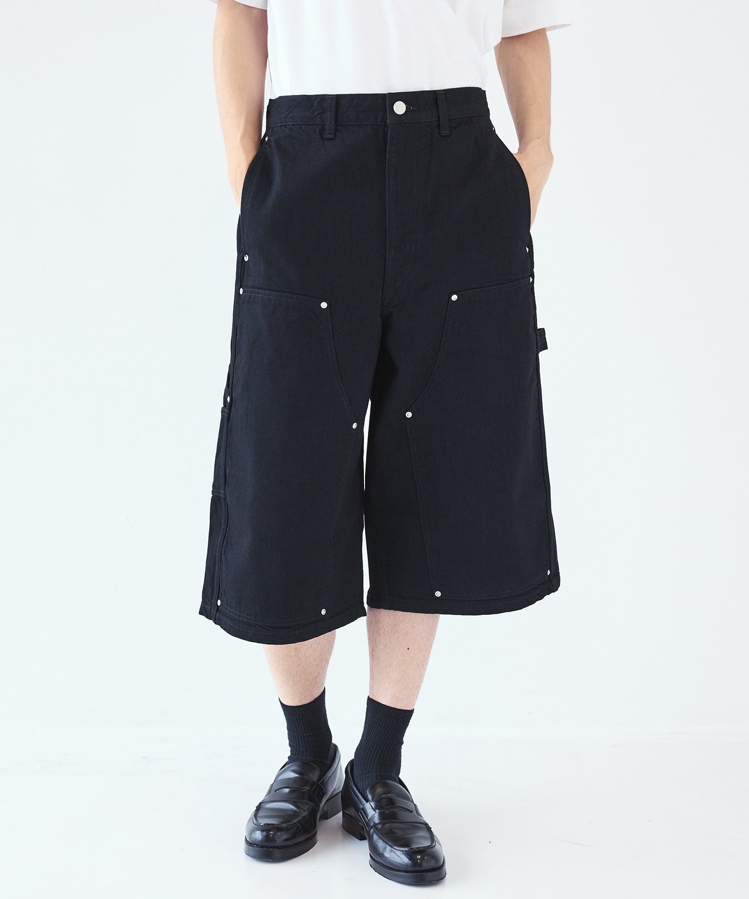 別注 OW DOUBLE KNEE DENIM SHORTS