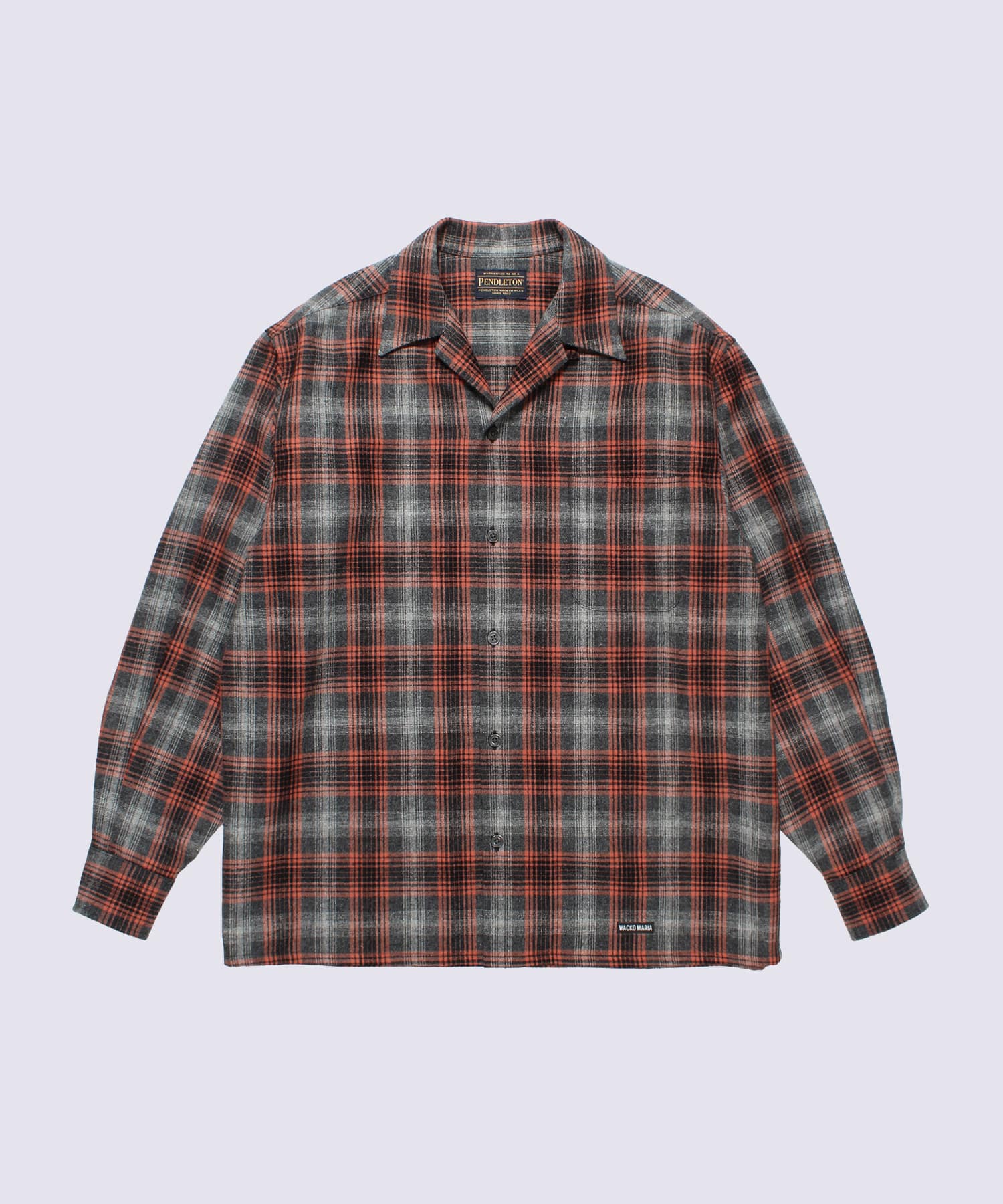 WOOL OMBRE CHECK OPEN COLLAR SHIRT L/S ( TYPE-2 )