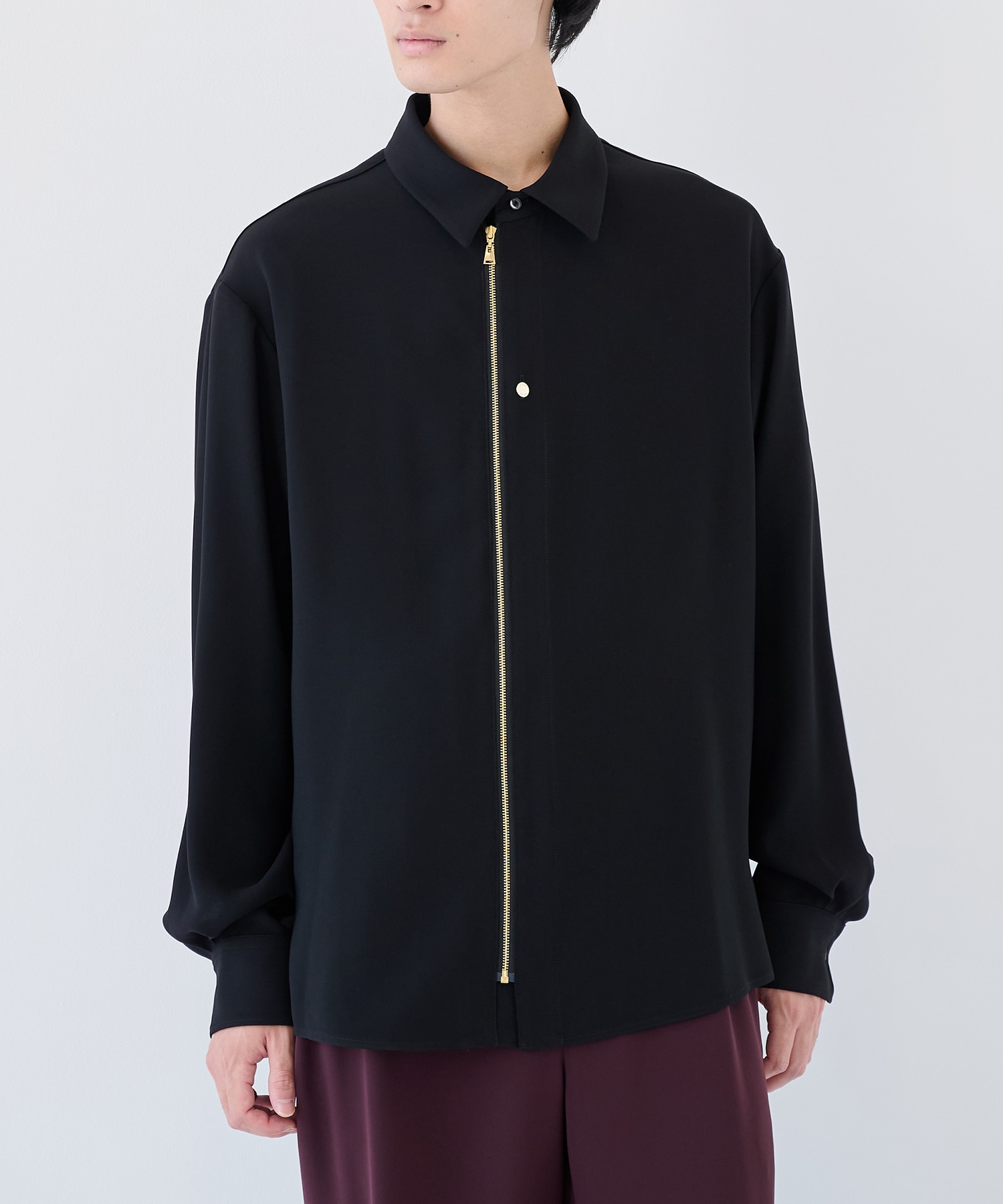 Double Cloth Zip Up L/S Shirt