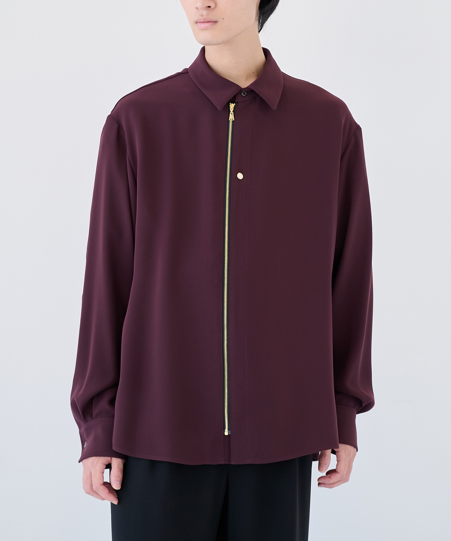 Double Cloth Zip Up L/S Shirt