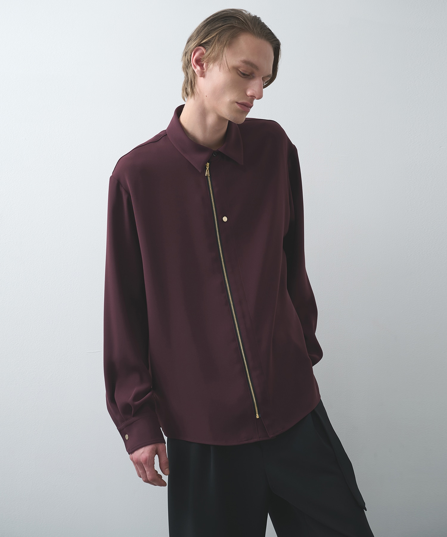 Double Cloth Zip Up L/S Shirt