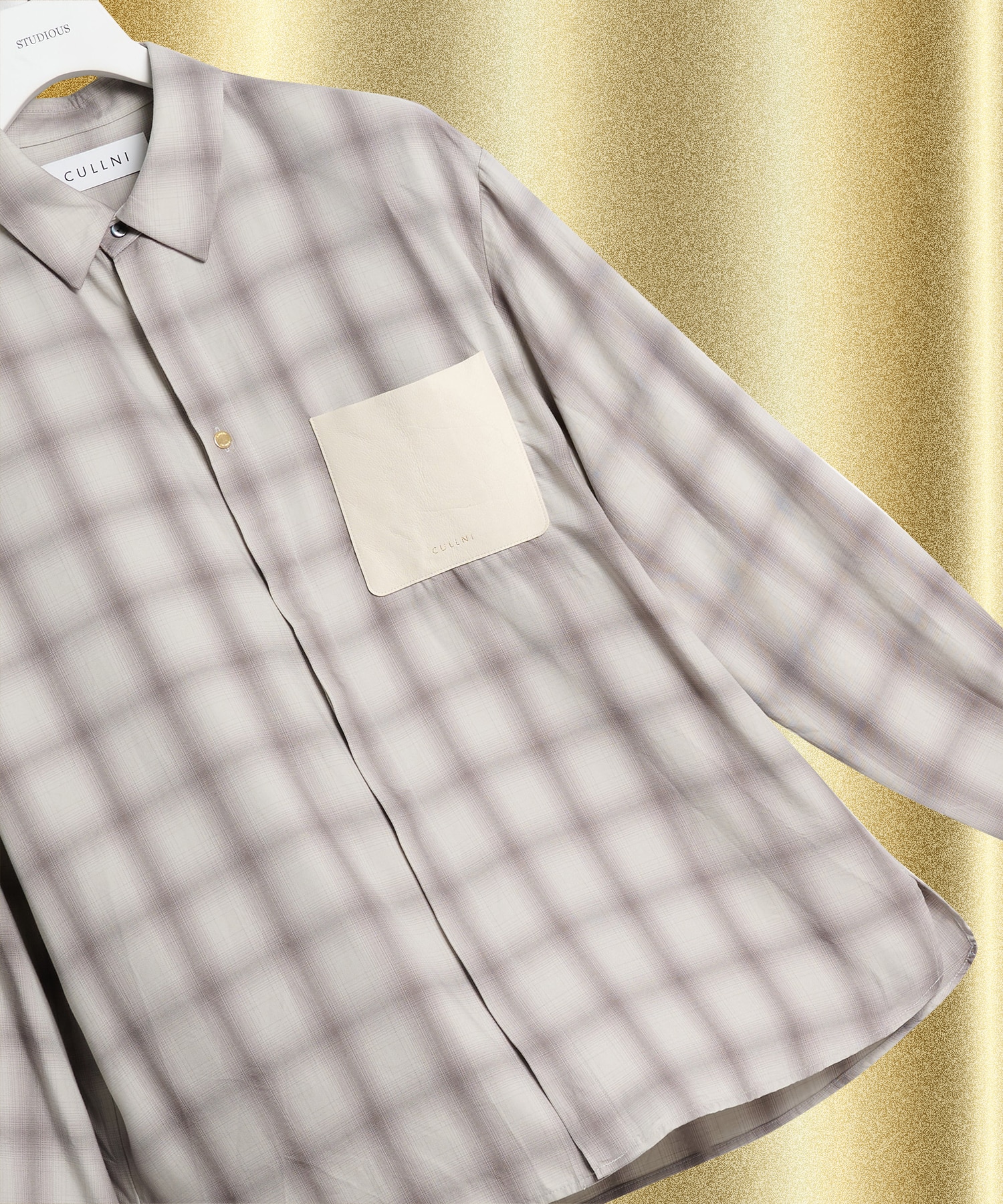 別注 Leather Pocket L/S Check Shirts