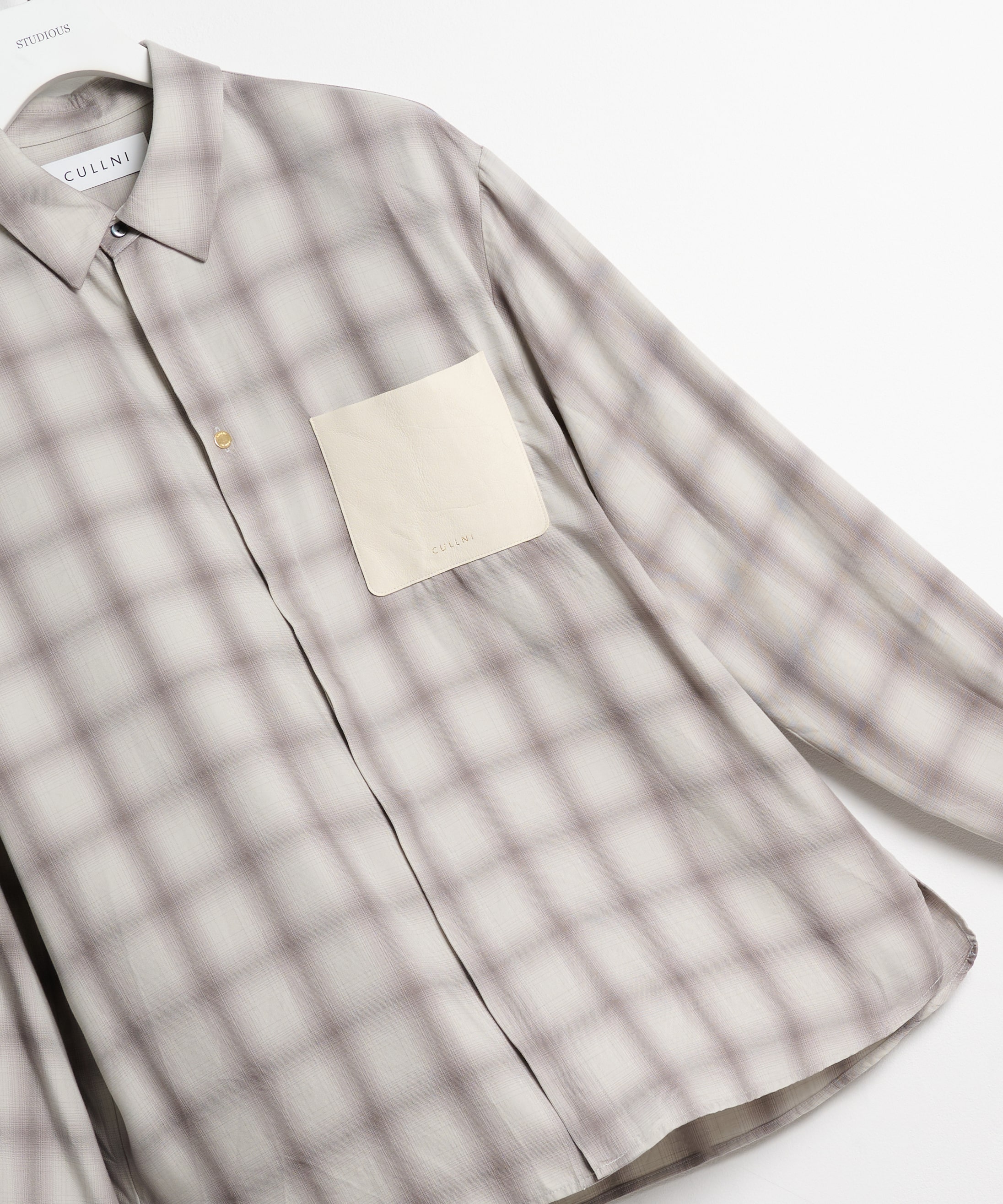 別注 Leather Pocket L/S Check Shirts