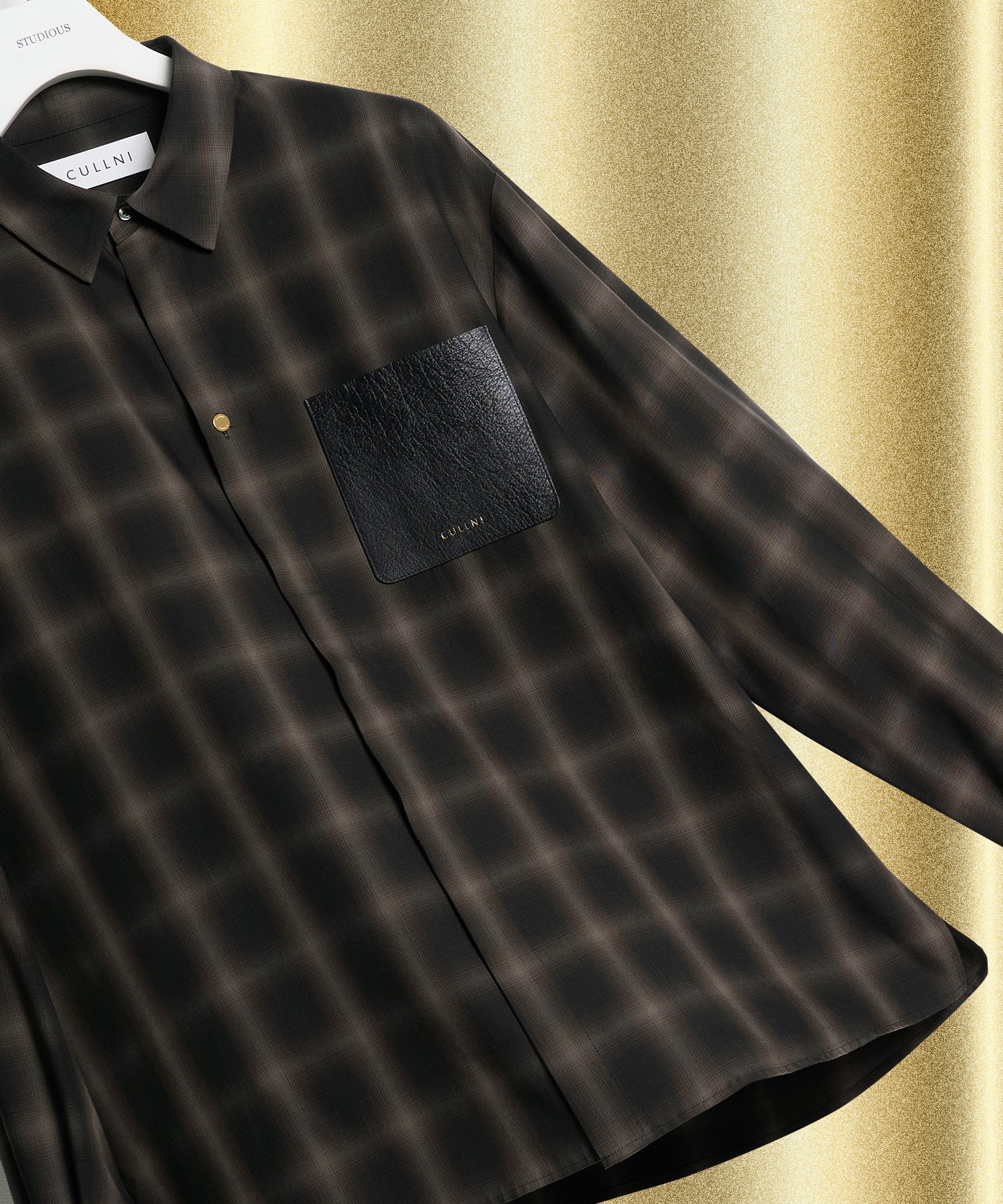 別注 Leather Pocket L/S Check Shirts