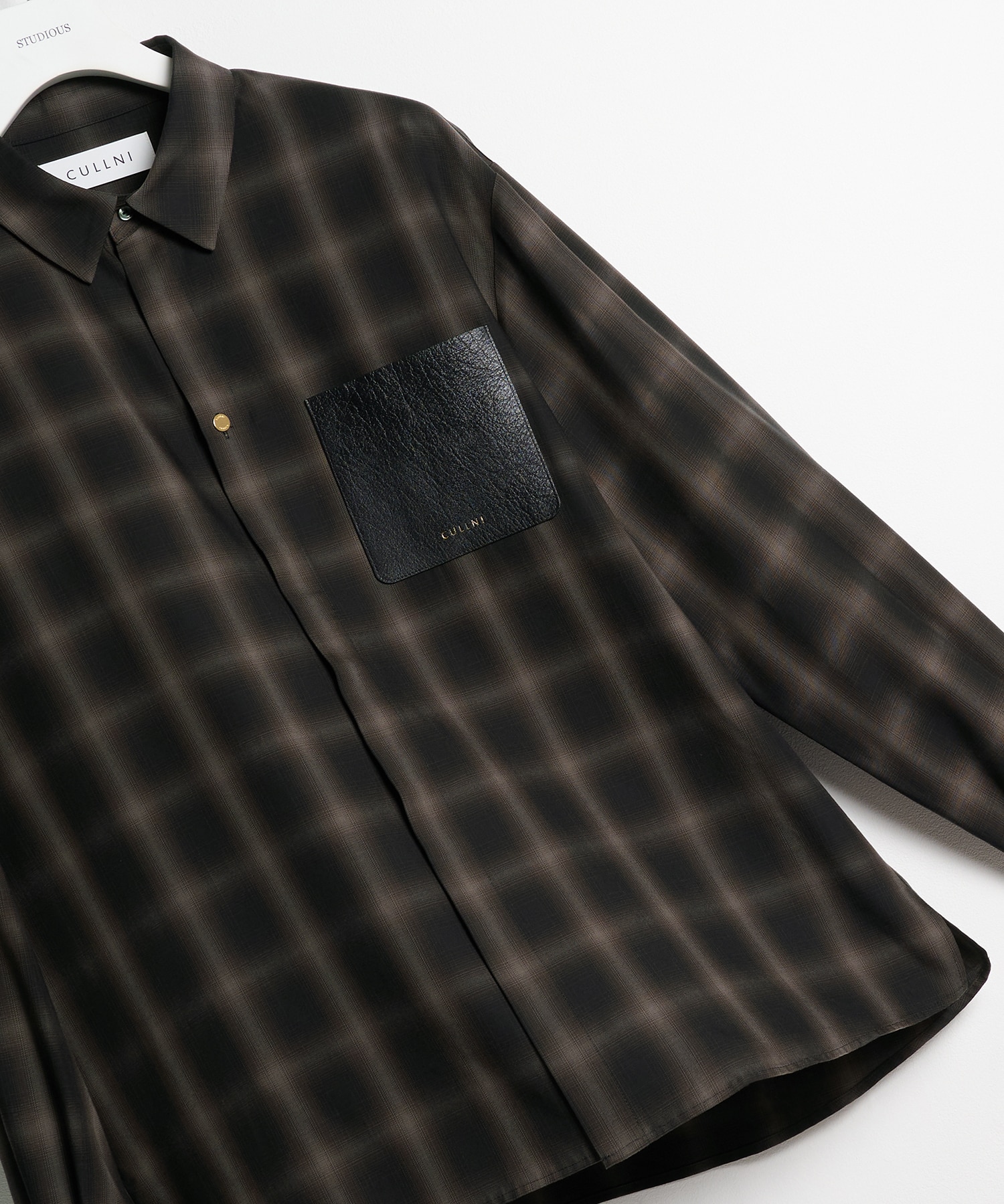 別注 Leather Pocket L/S Check Shirts