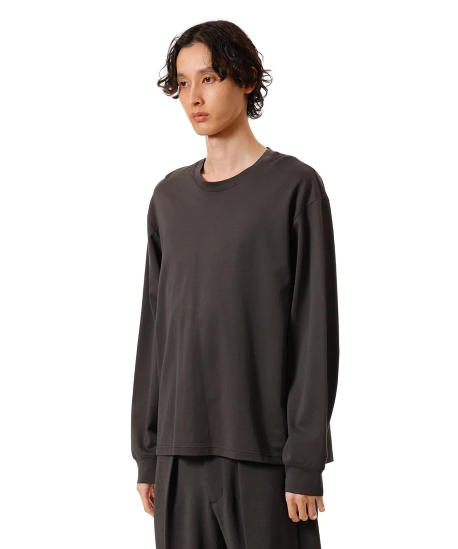 COTTON DOUBLE FACE OVERSIZED L/S TEE