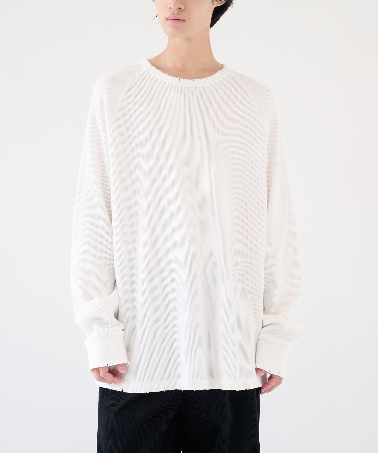 別注 18G Garment Dye Waffle Damage