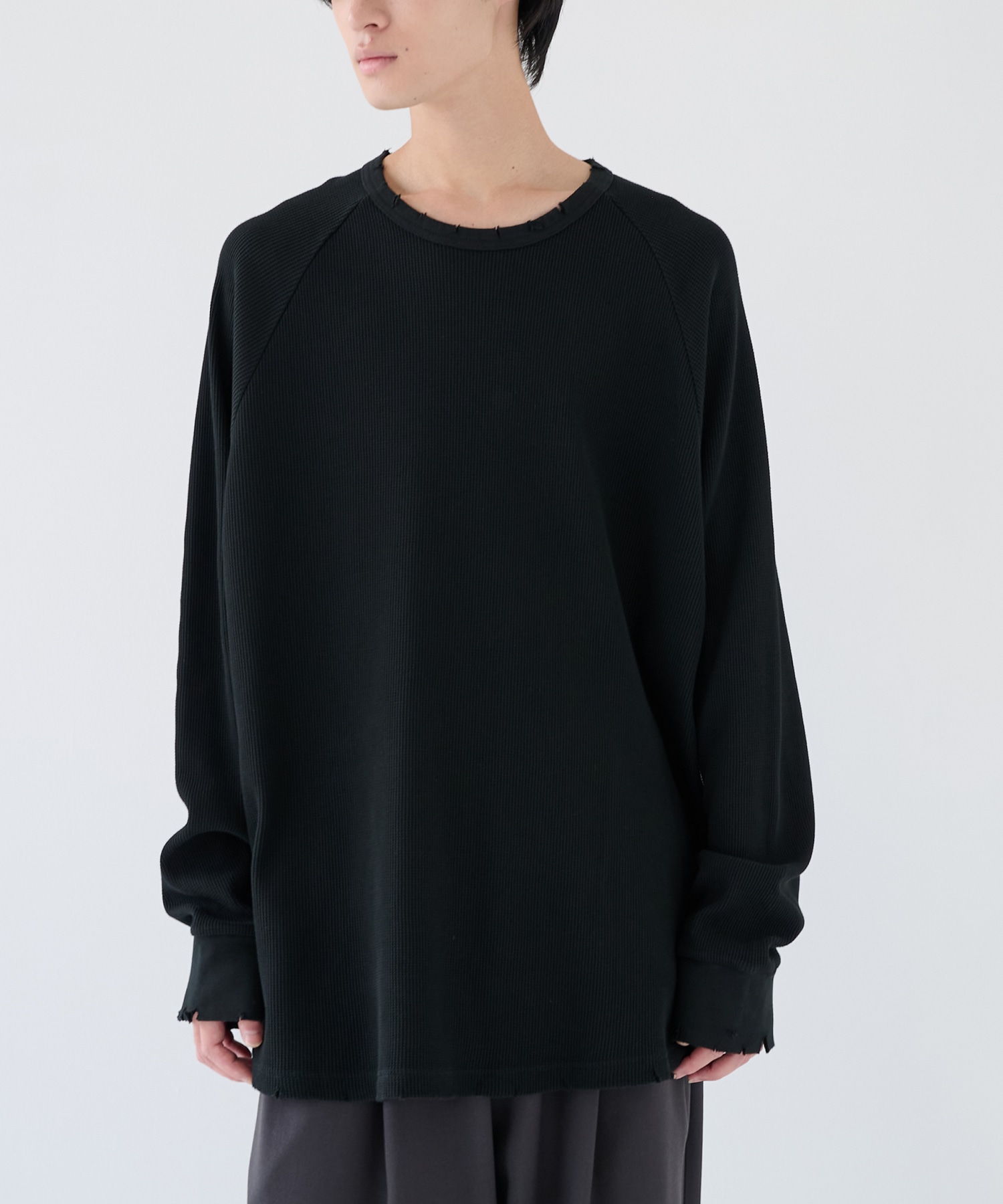 別注 18G Garment Dye Waffle Damage