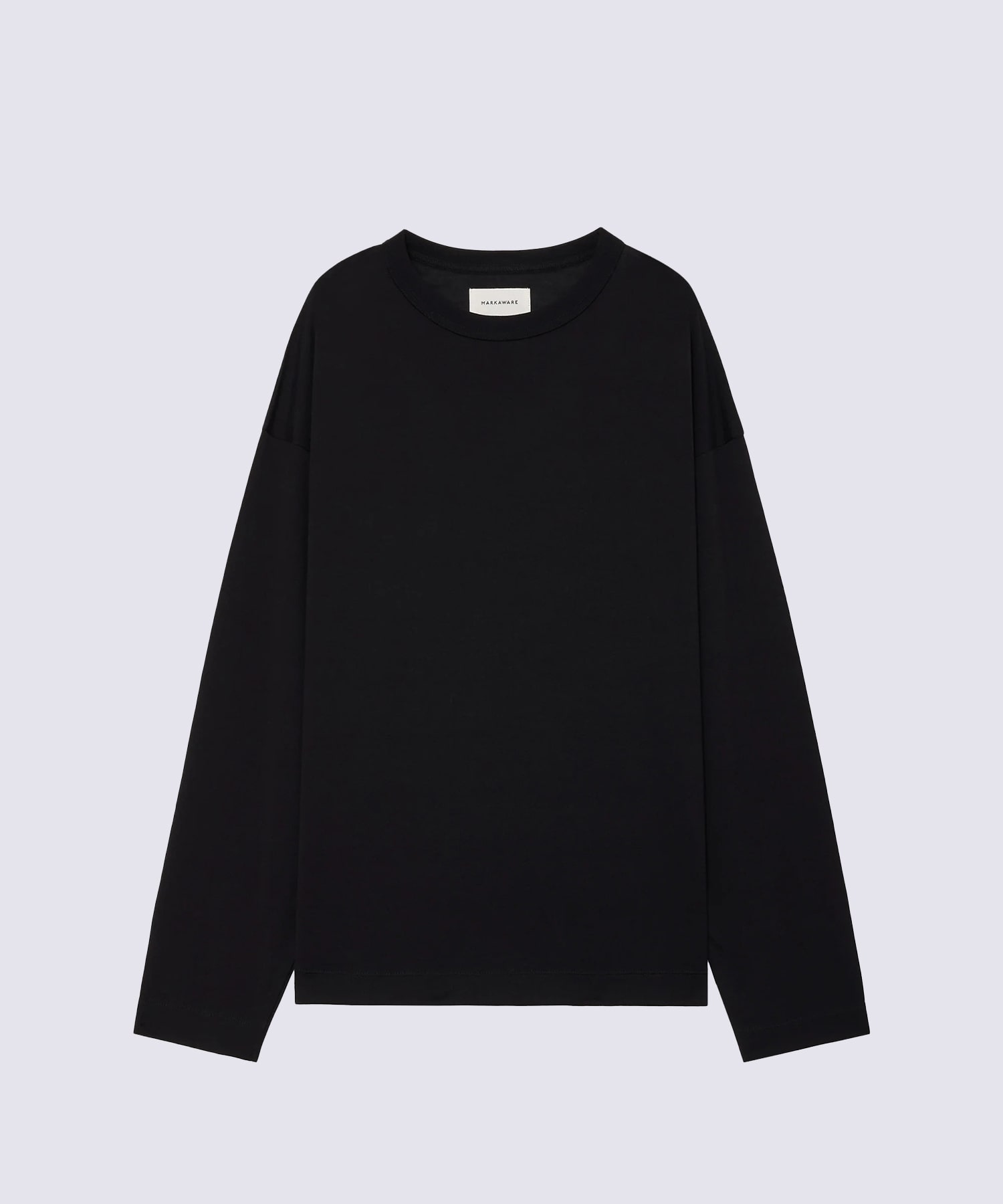 スーパー160'sウール 防縮天竺 / コンフォートフィットL/S Tee, Black