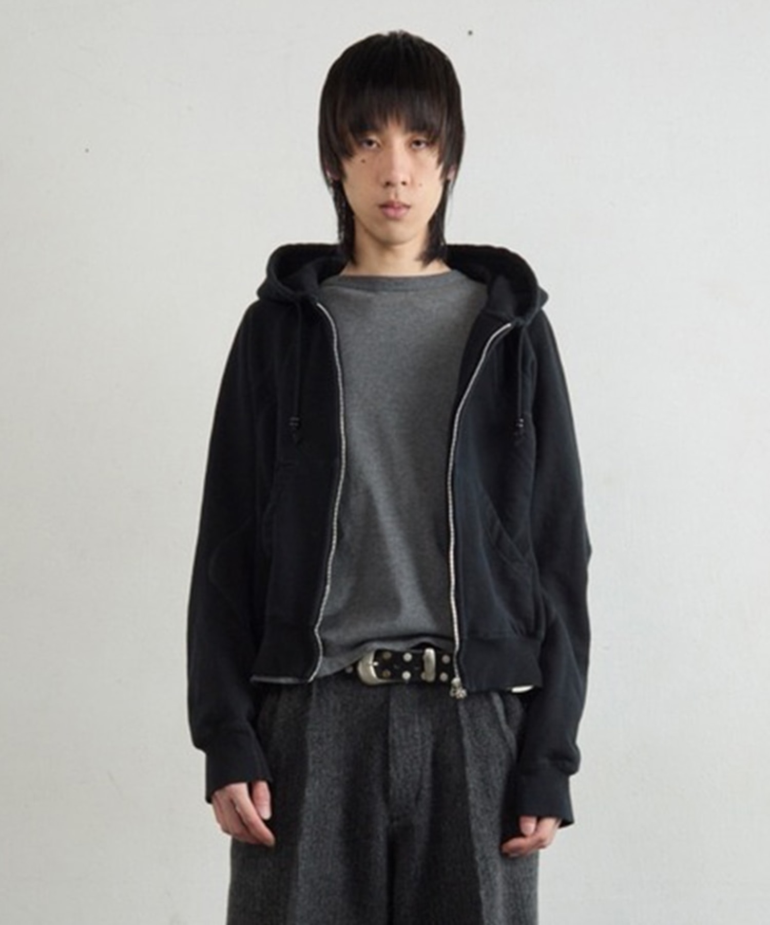 PANELLED ZIP UP HOODIE