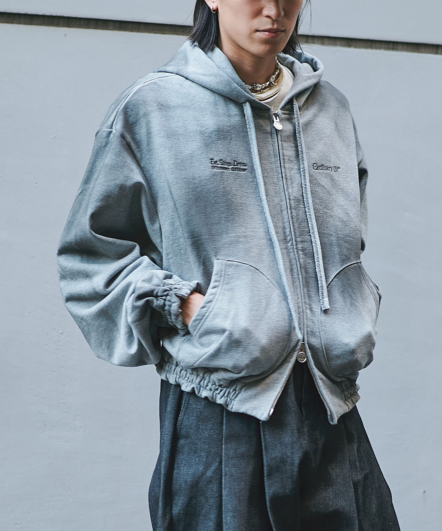 別注 ORDINARY OLD STYLE ZIP HOODIE