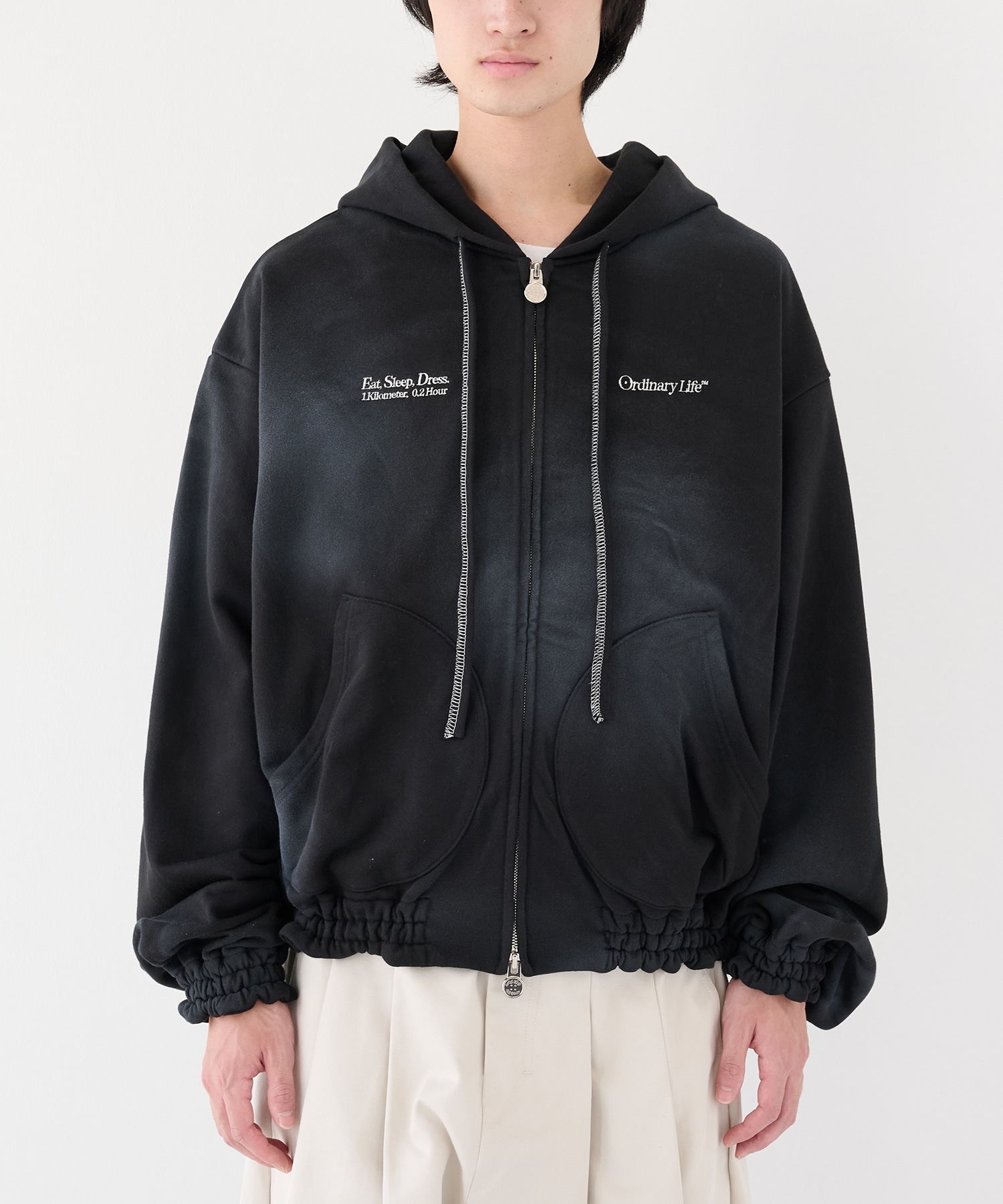 別注 ORDINARY OLD STYLE ZIP HOODIE