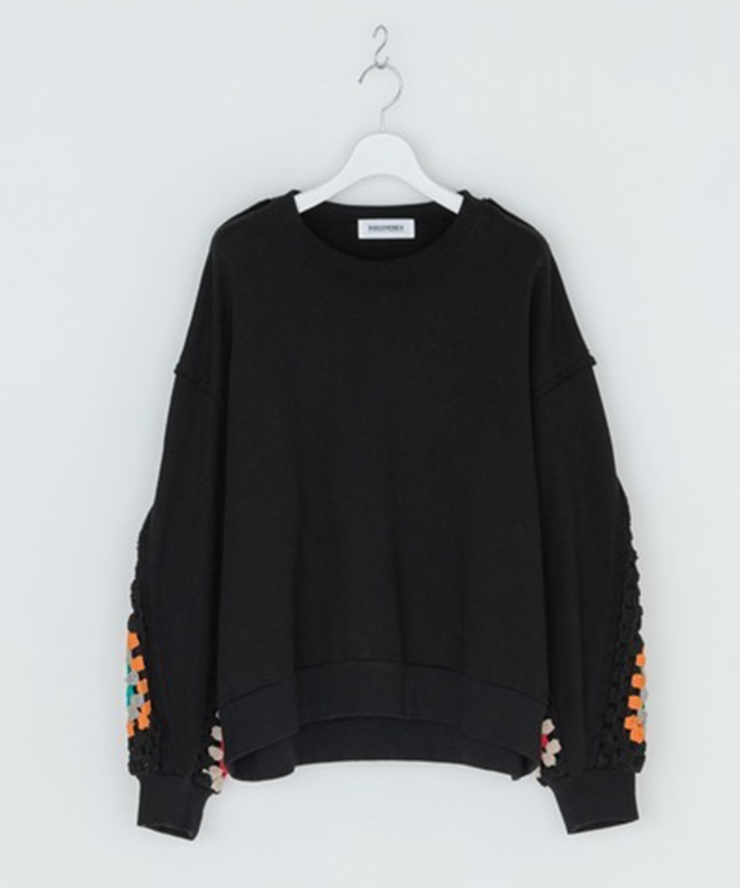 CROCHET SLEEVE SWEAT