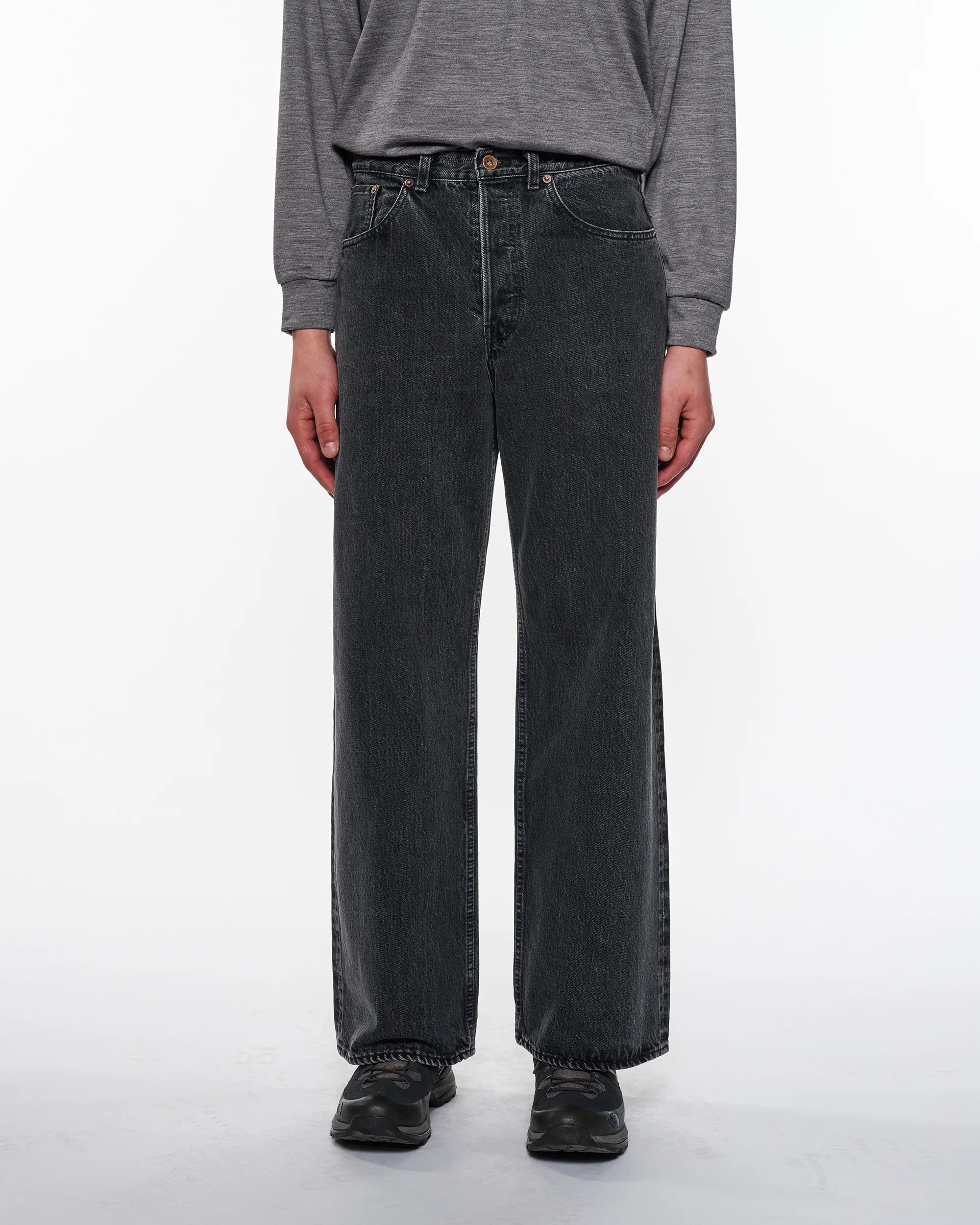 オーガニックコットン 13.5oz セルビッチデニム / ワイドレッグジーンズ