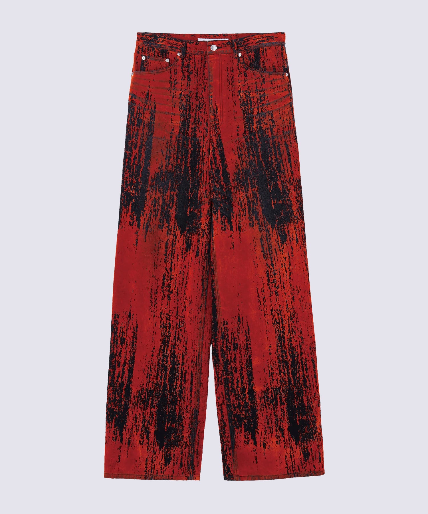 FLOCKED DENIM WIDE PANTS