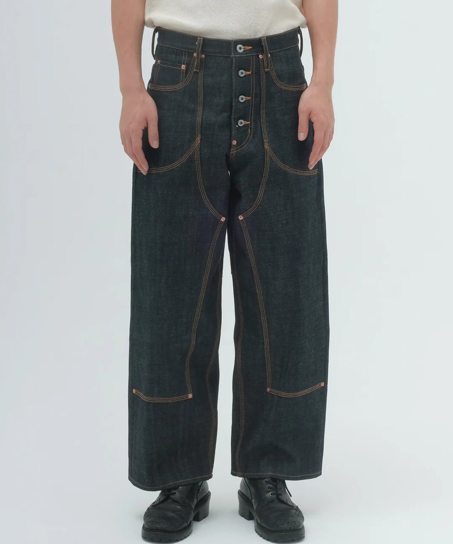 CLASSIC DOUBLE KNEE DENIM PANTS