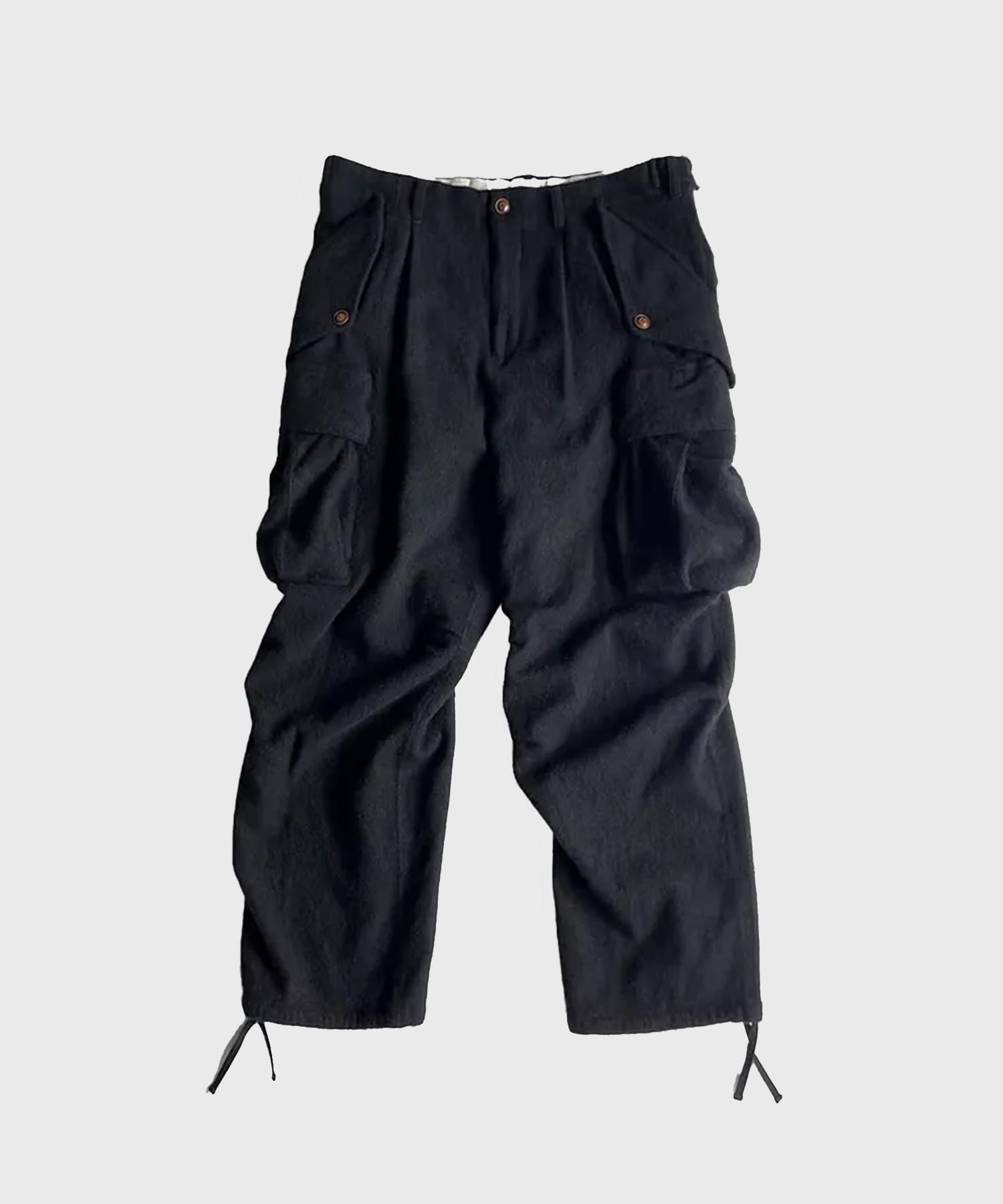 Military-detail wool pants
