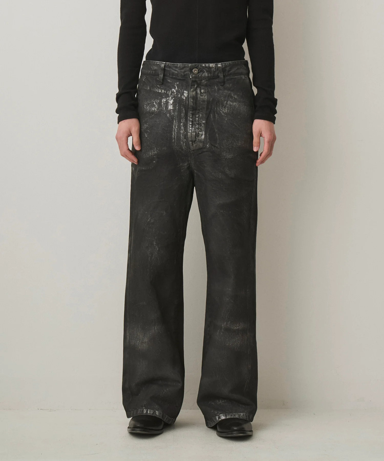 SILVER FOIL WIDE DENIM