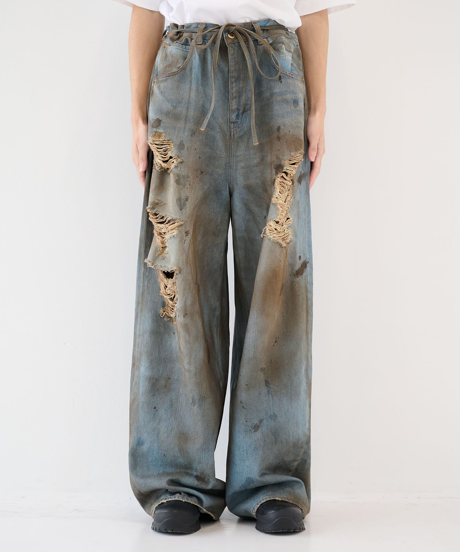 CRASH DENIM PANTS