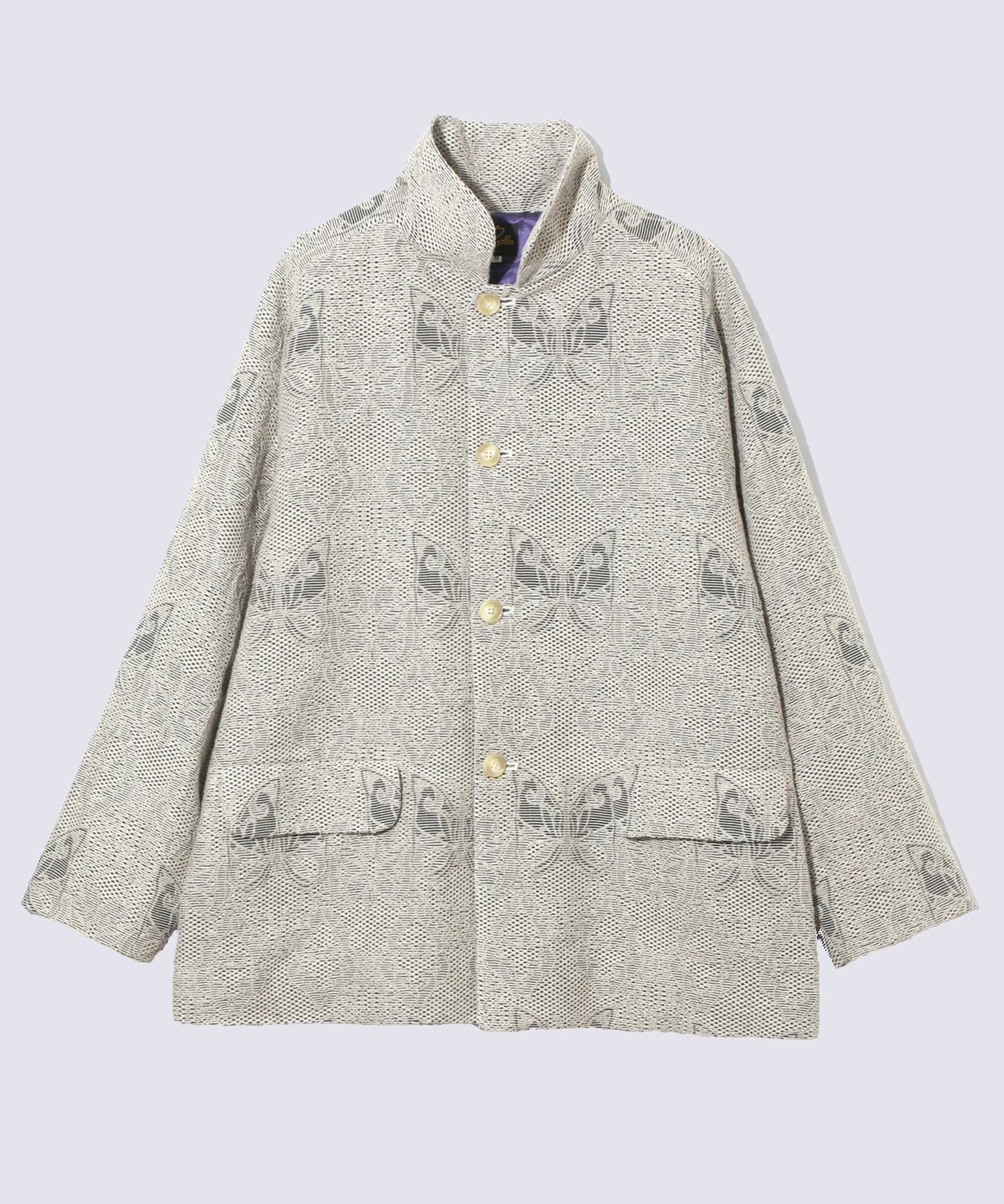 Stand Collar Jacket - Papillon Jacquard