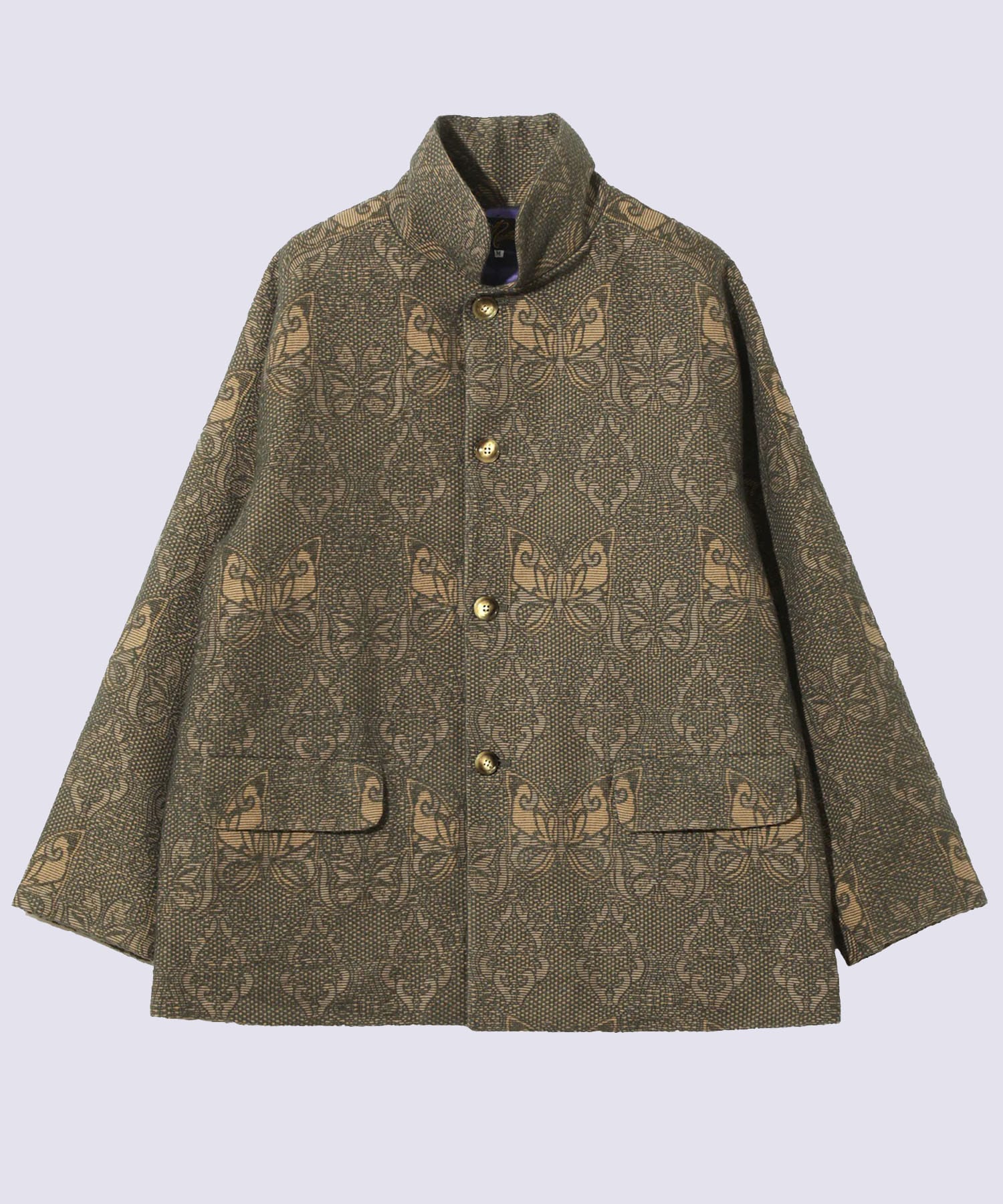 Stand Collar Jacket - Papillon Jacquard