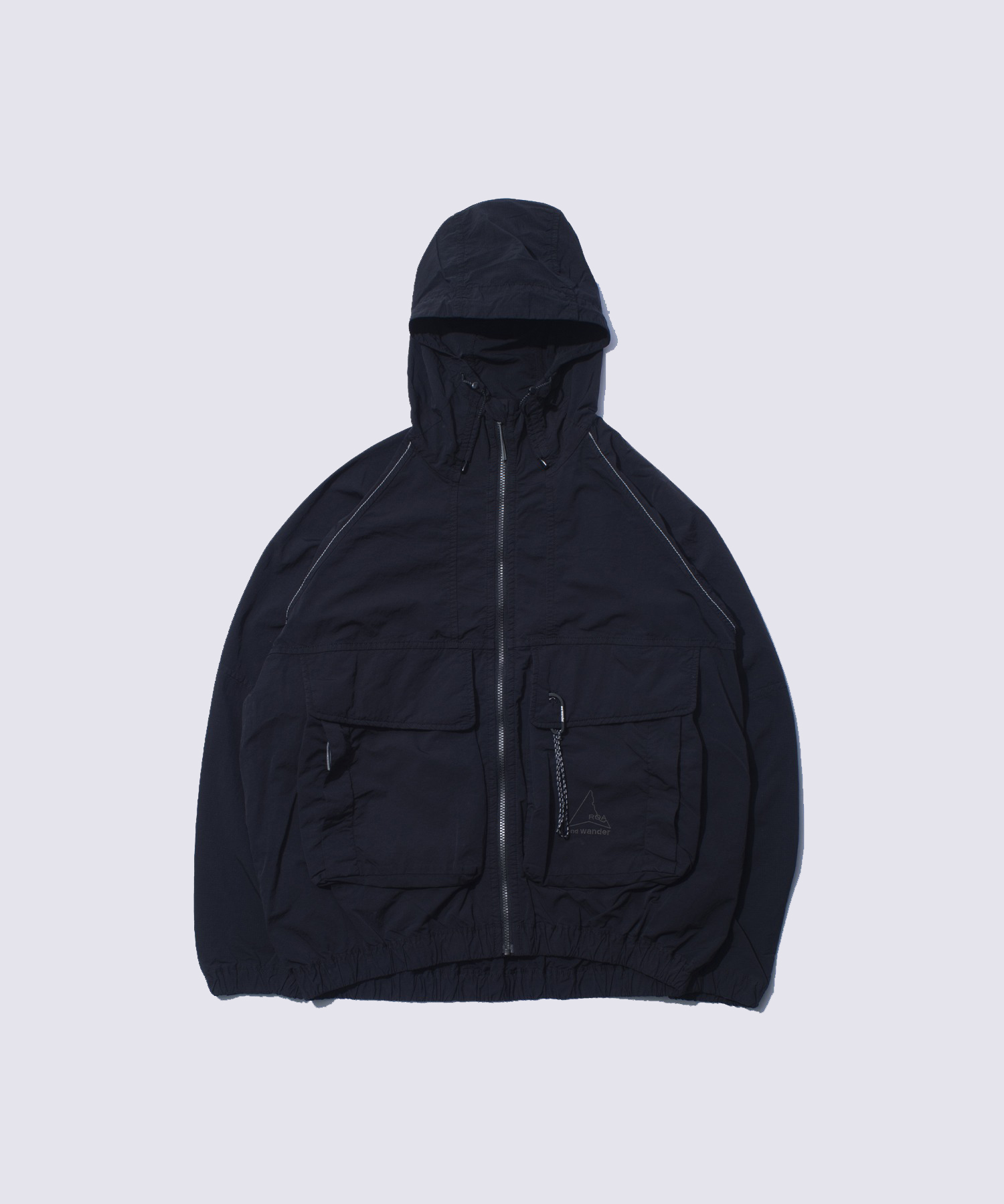 ROA garment dye nylon hooded jacket