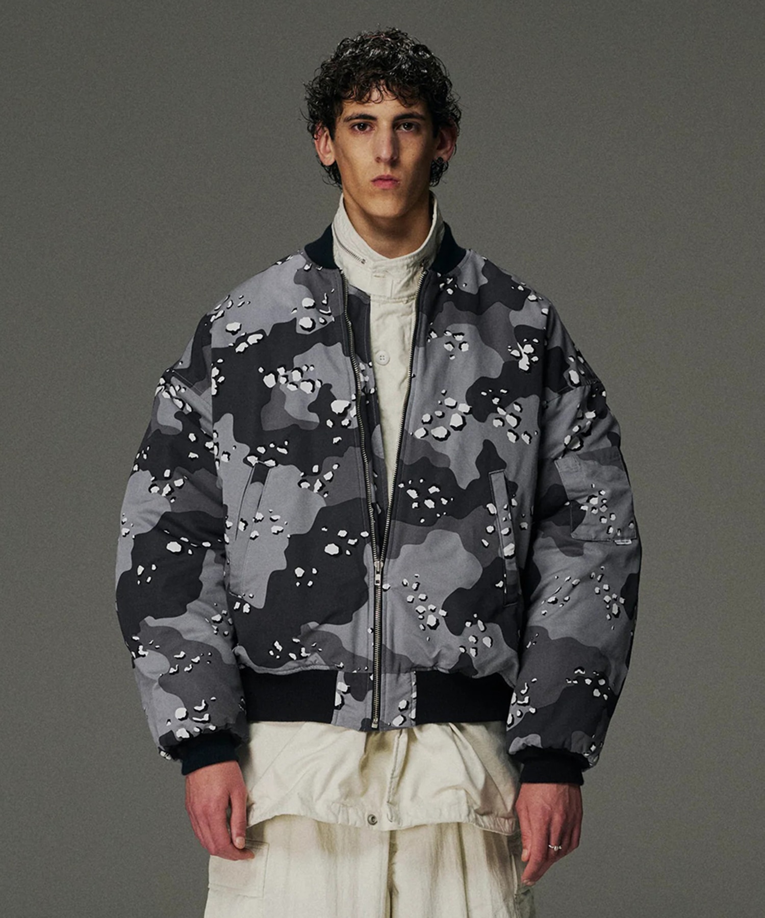 Camouflage Padded Bomber Jacket