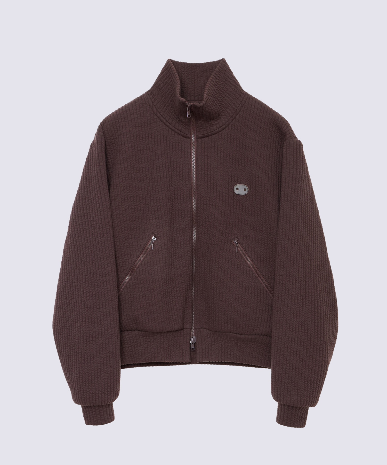 Stripe Jaquard Stand Collar Jacket