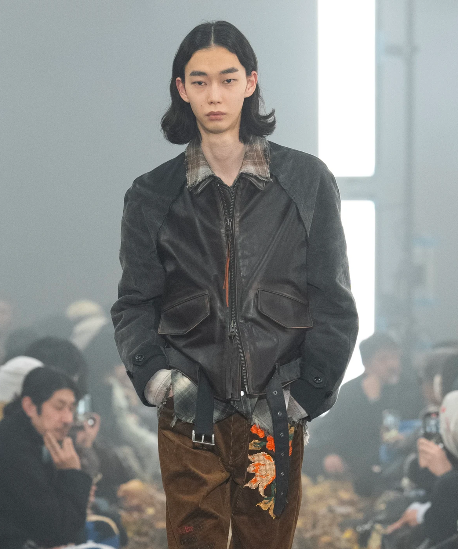 Vintage-effect lether jacket