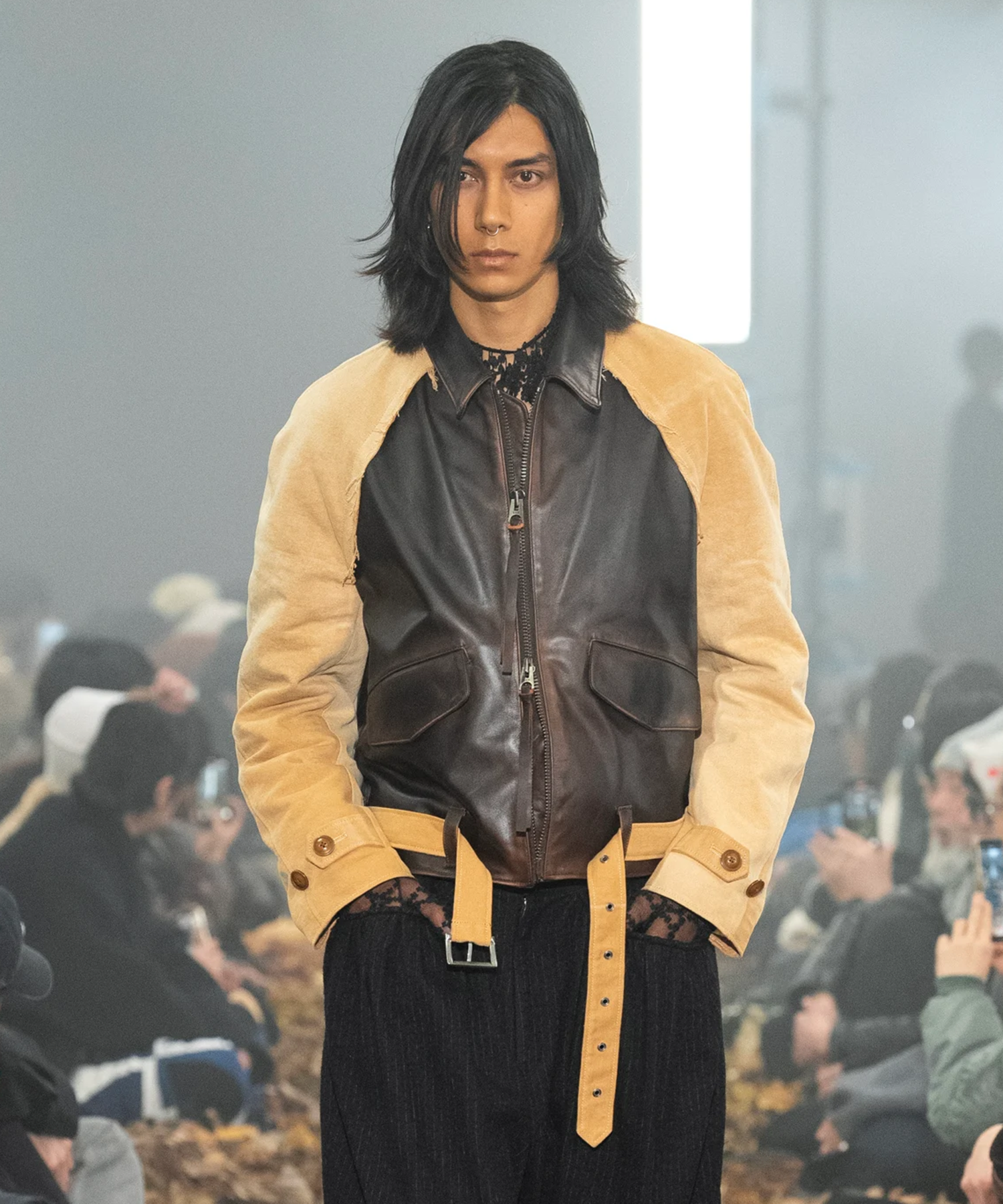 Vintage-effect lether jacket