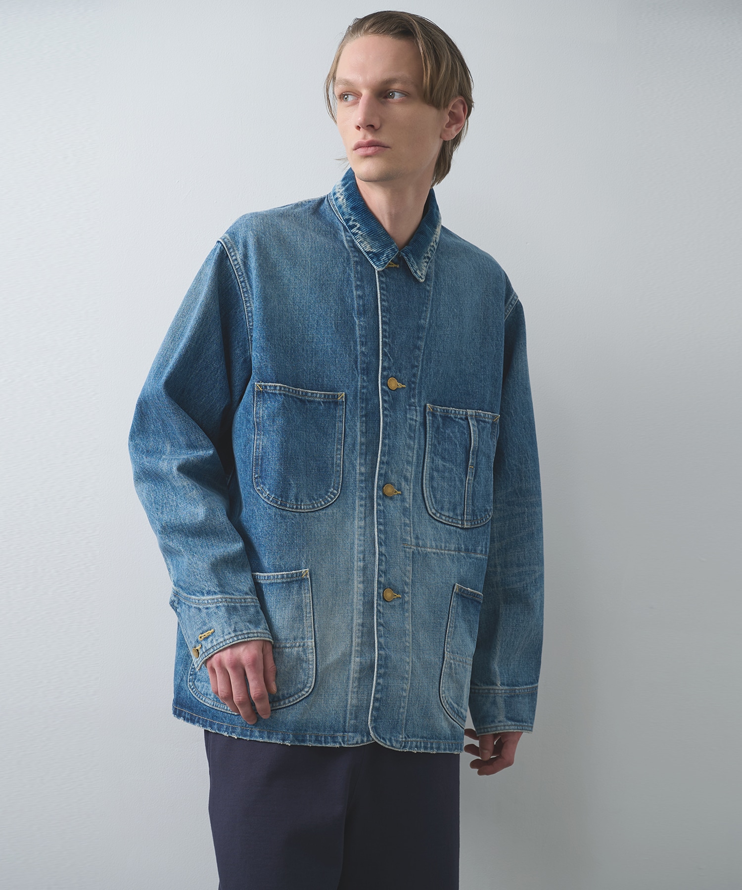 オーガニックコットン 13.5oz セルビッチデニム / カバーオールジャケット